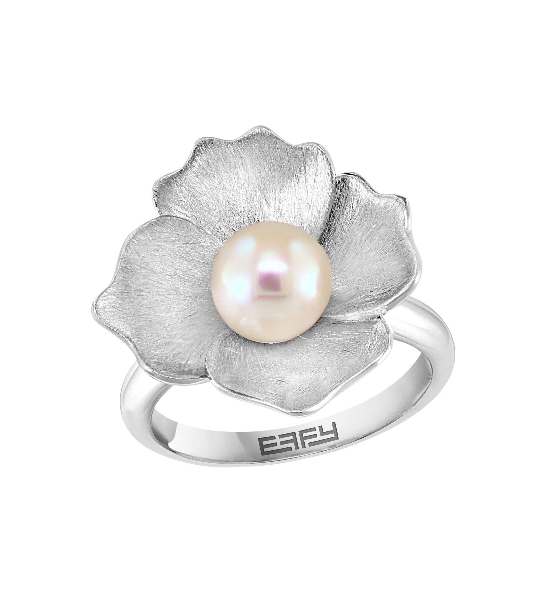Sterling Silver Freshwater Pearl Flower Ring