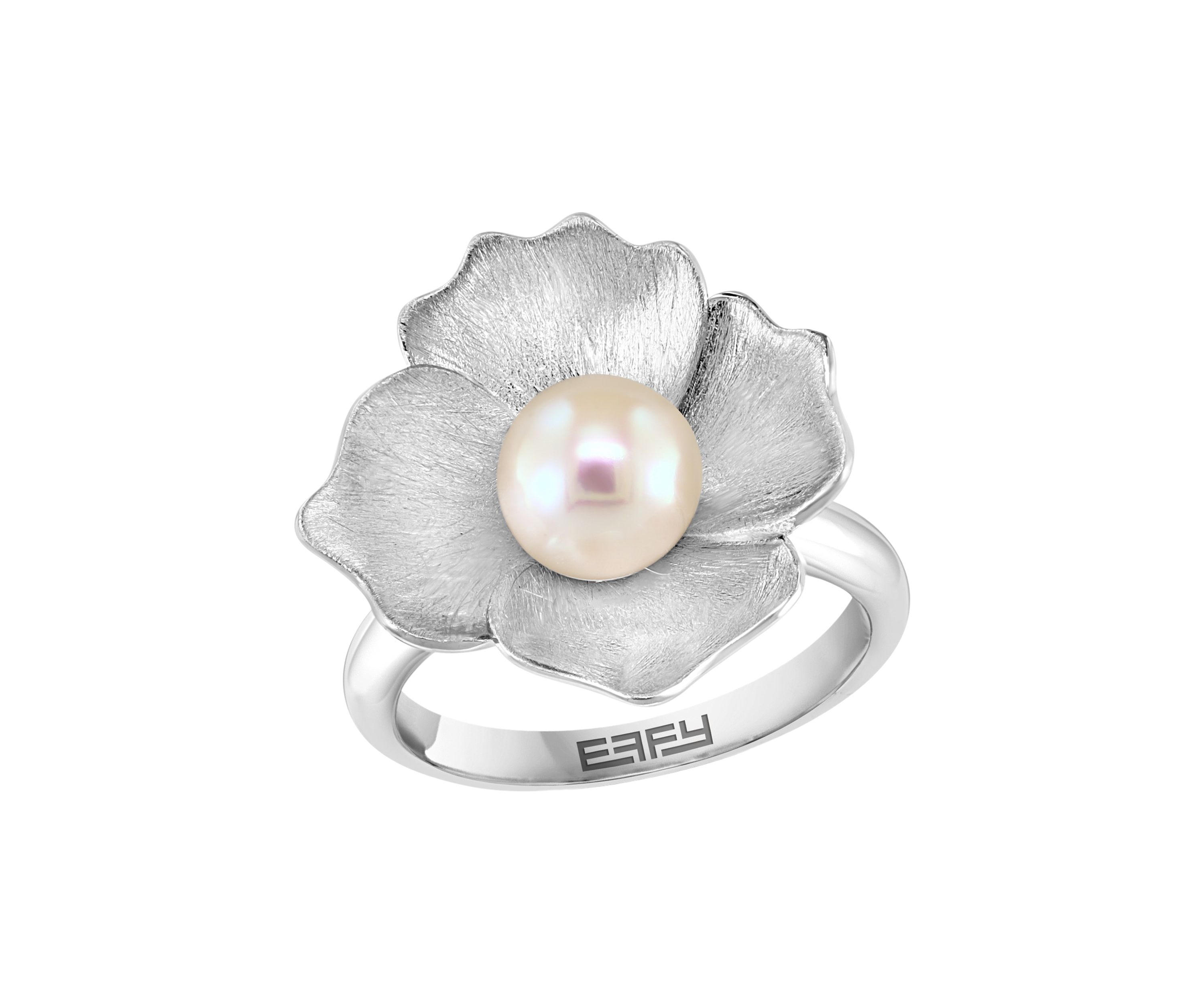 Sterling Silver Freshwater Pearl Flower Ring