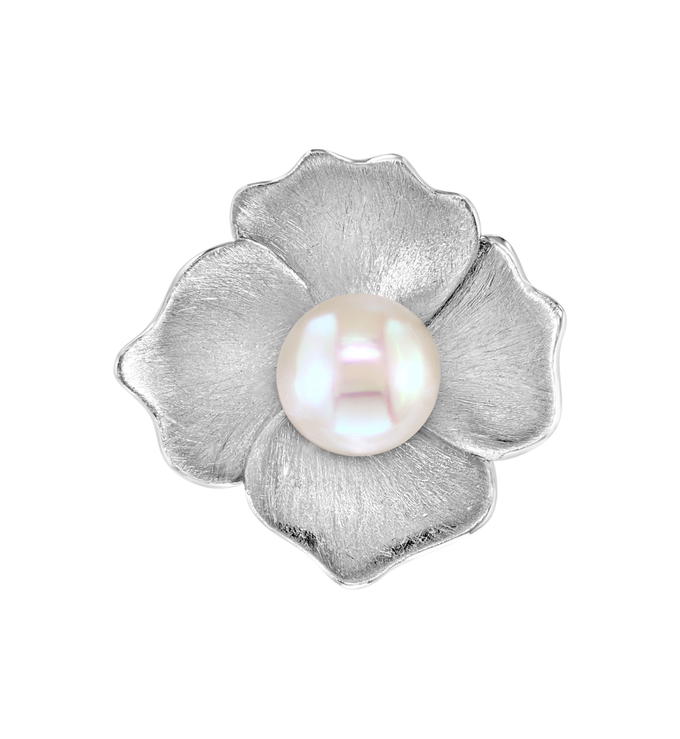 Sterling Silver Freshwater Pearl Flower Ring