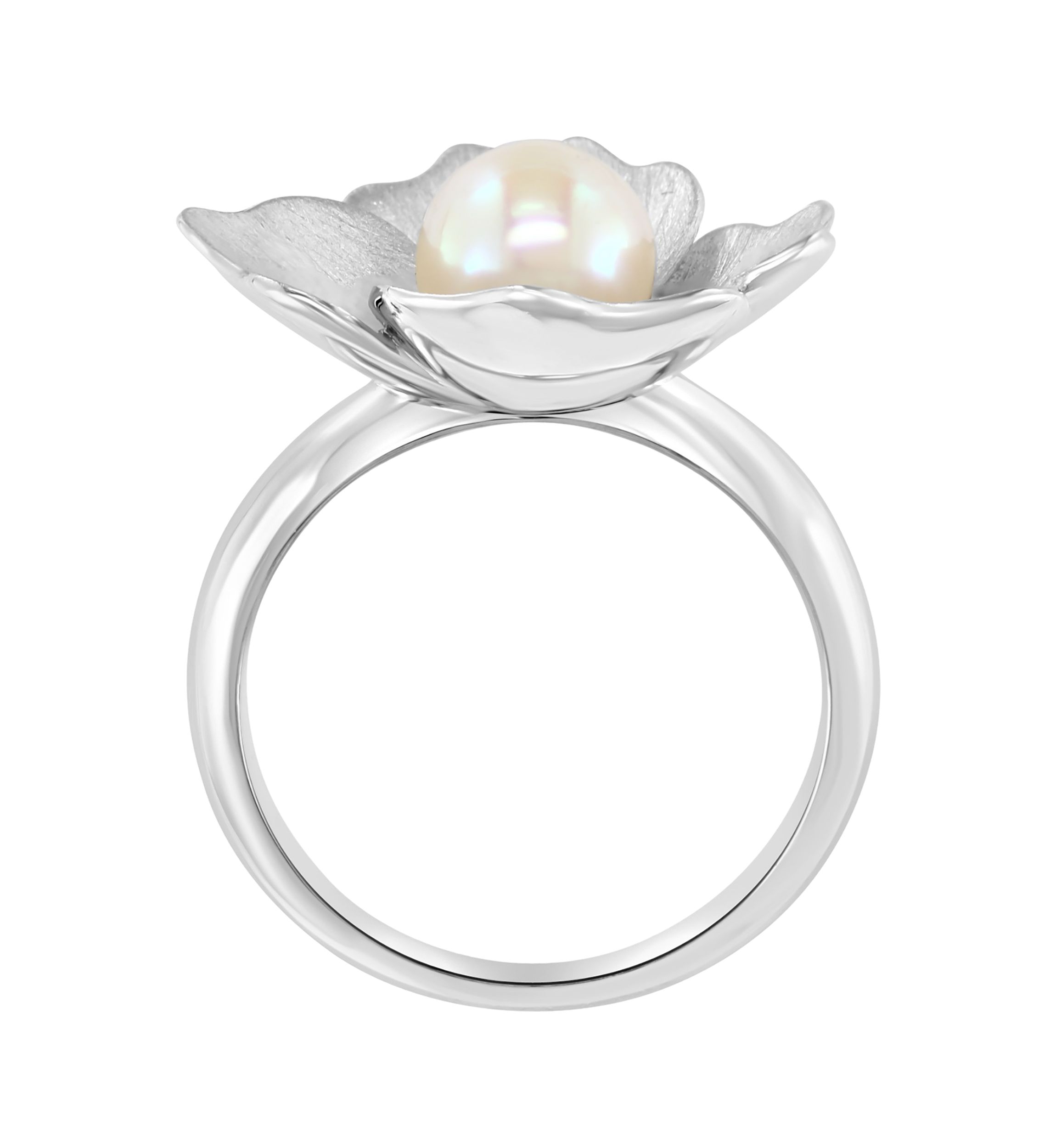 Sterling Silver Freshwater Pearl Flower Ring