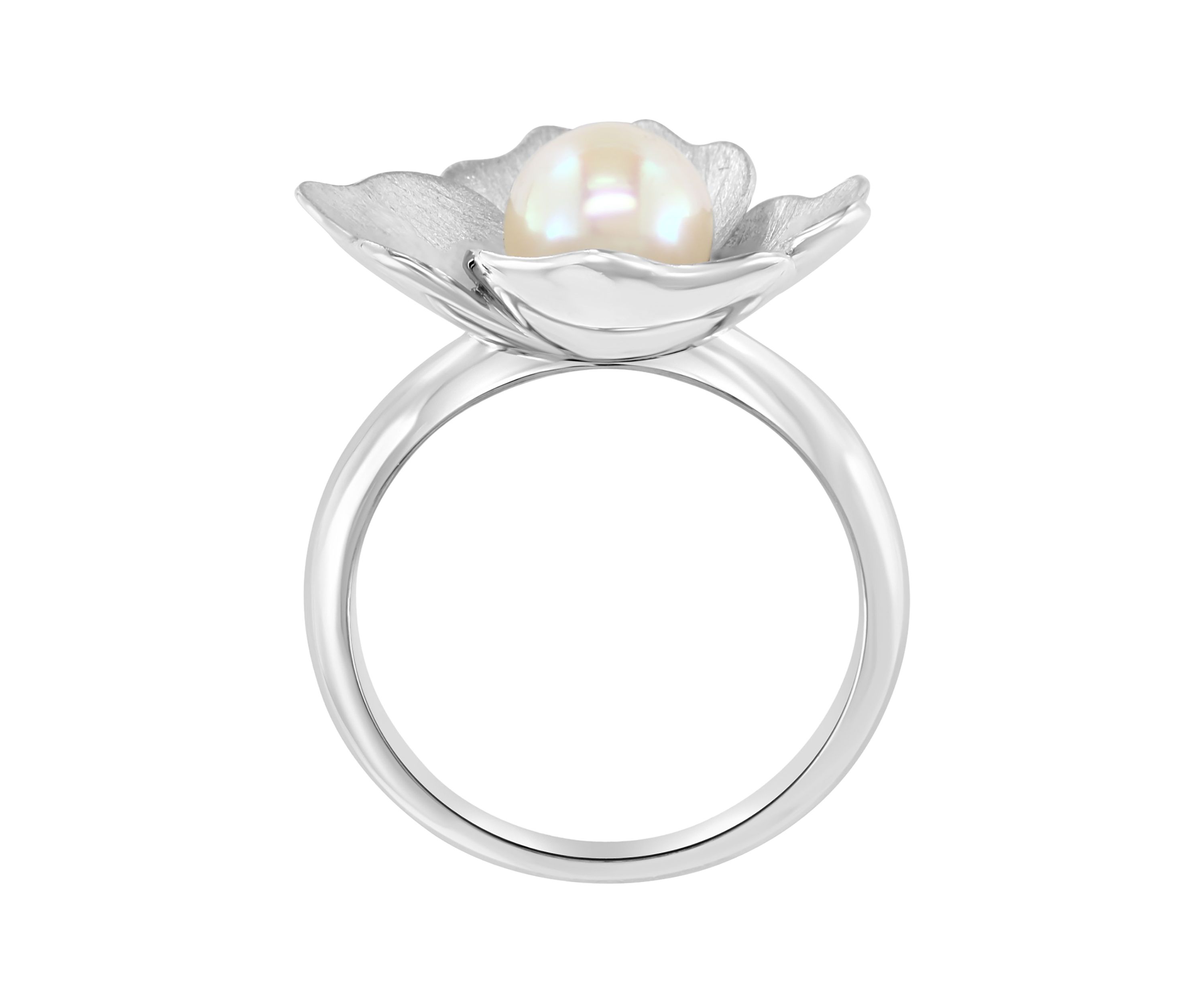 Sterling Silver Freshwater Pearl Flower Ring