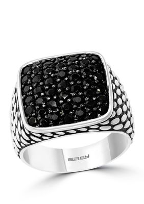 Effy Men's 2.3 Ct. T.w. Black Spinel Ring In Sterling Silver
