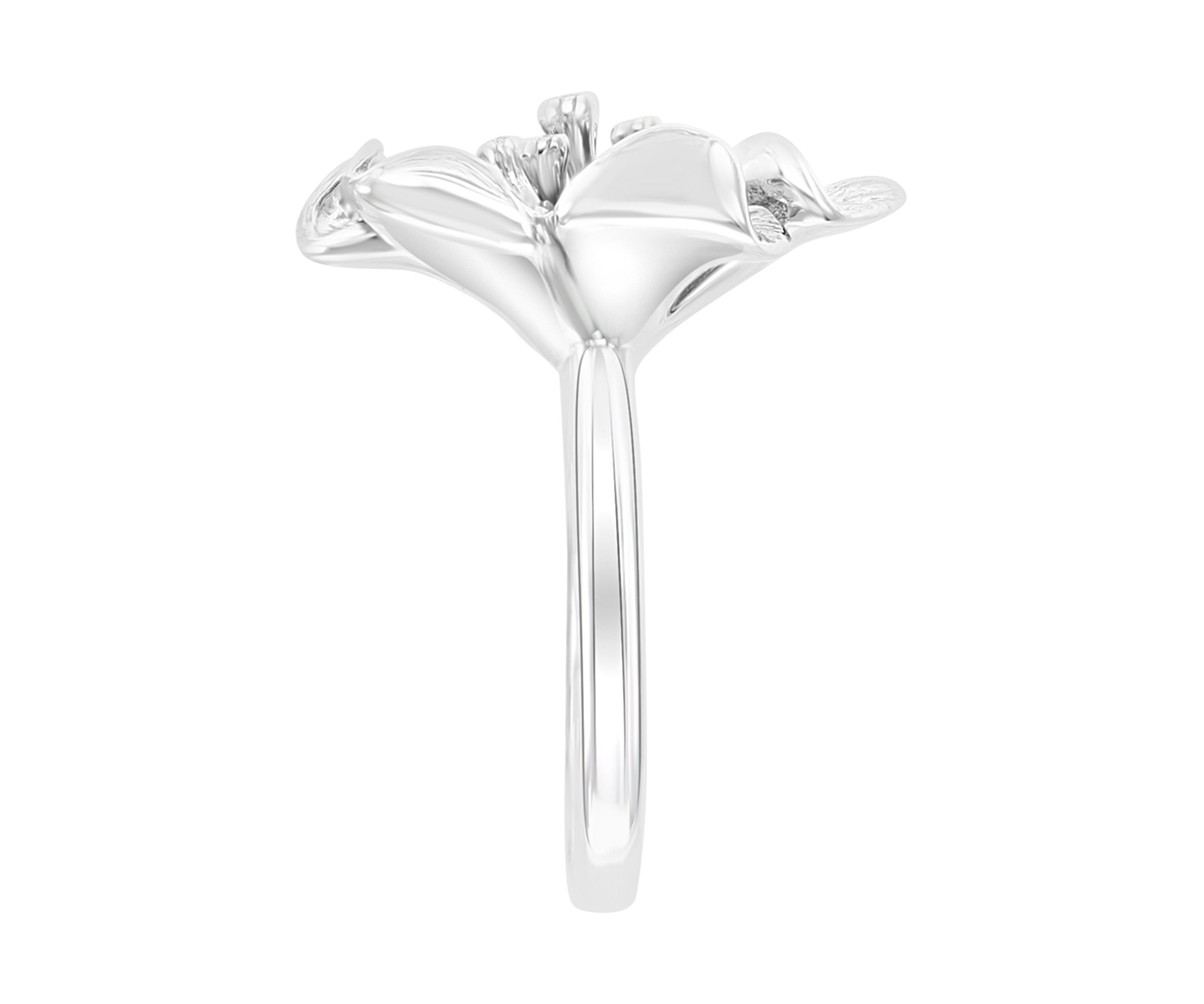  0.07 ct. t.w. Diamond Flower Ring in Sterling Silver