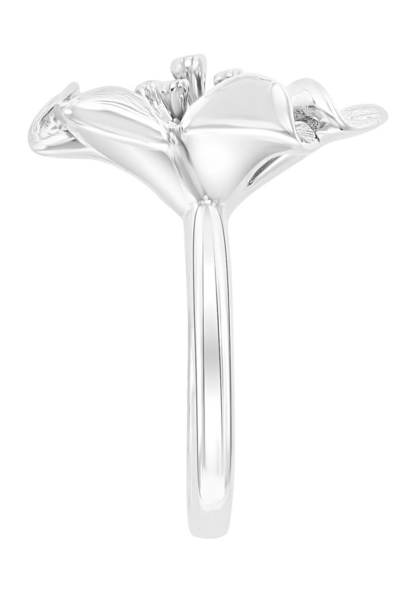  0.07 ct. t.w. Diamond Flower Ring in Sterling Silver