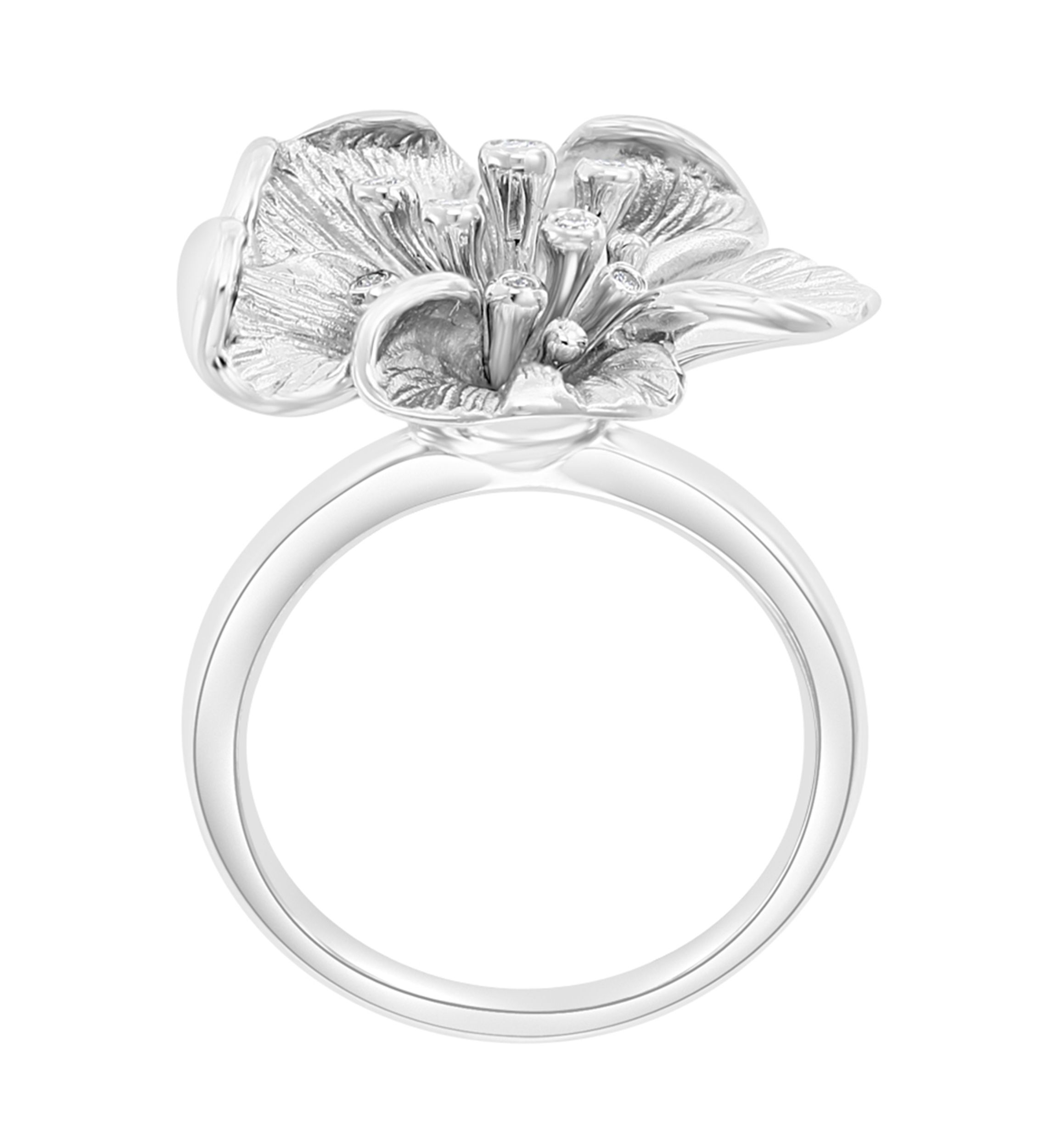  0.07 ct. t.w. Diamond Flower Ring in Sterling Silver