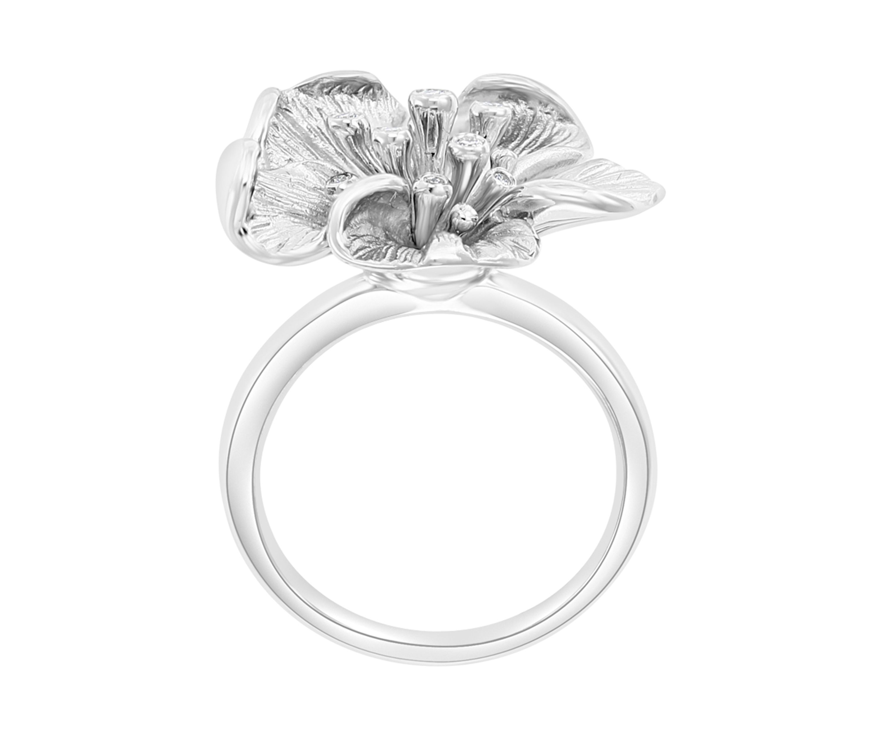  0.07 ct. t.w. Diamond Flower Ring in Sterling Silver