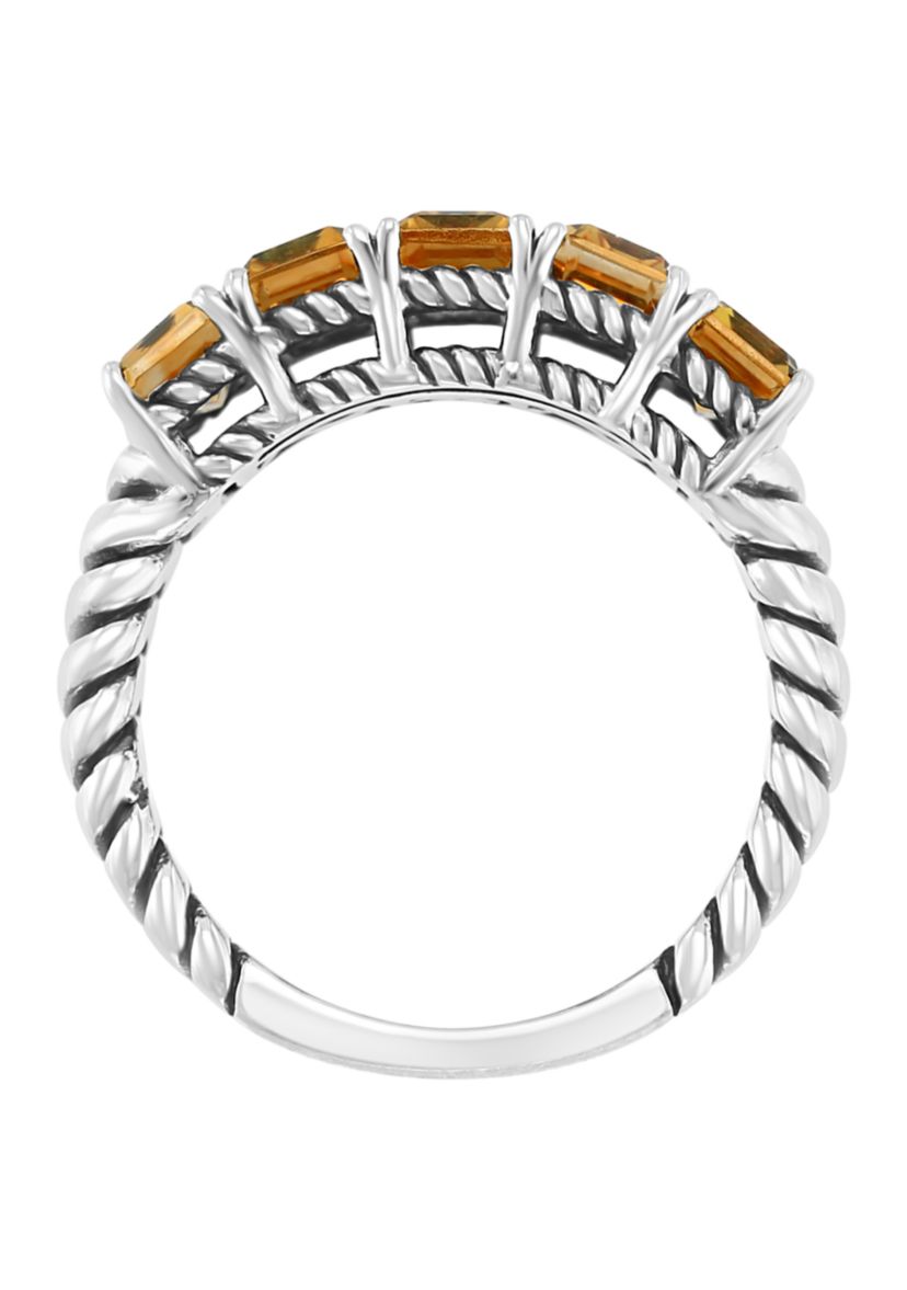 Sterling Silver Citrine Ring 