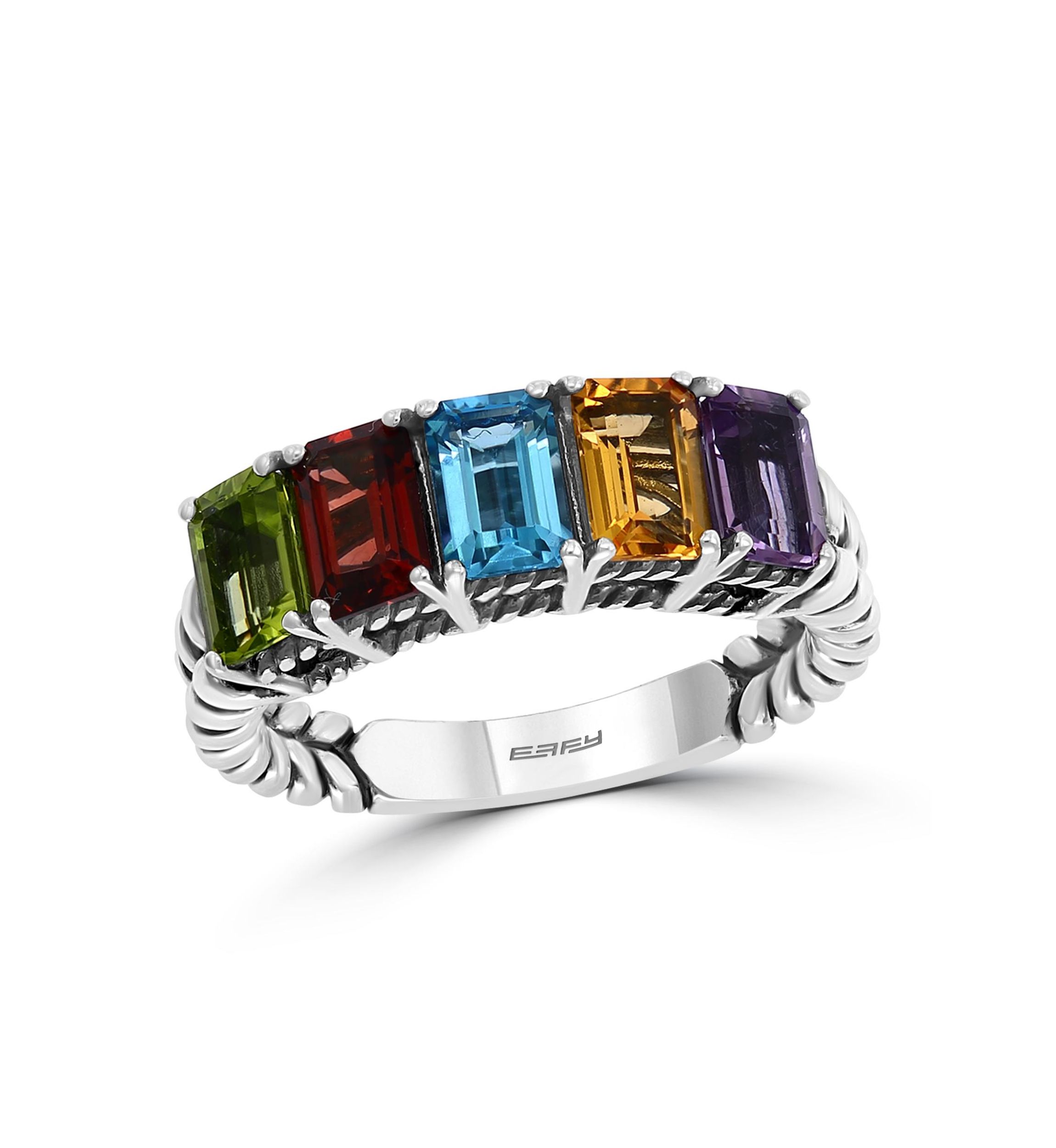 4.2 ct. t.w. Multi Gemstone Ring in Sterling Silver
