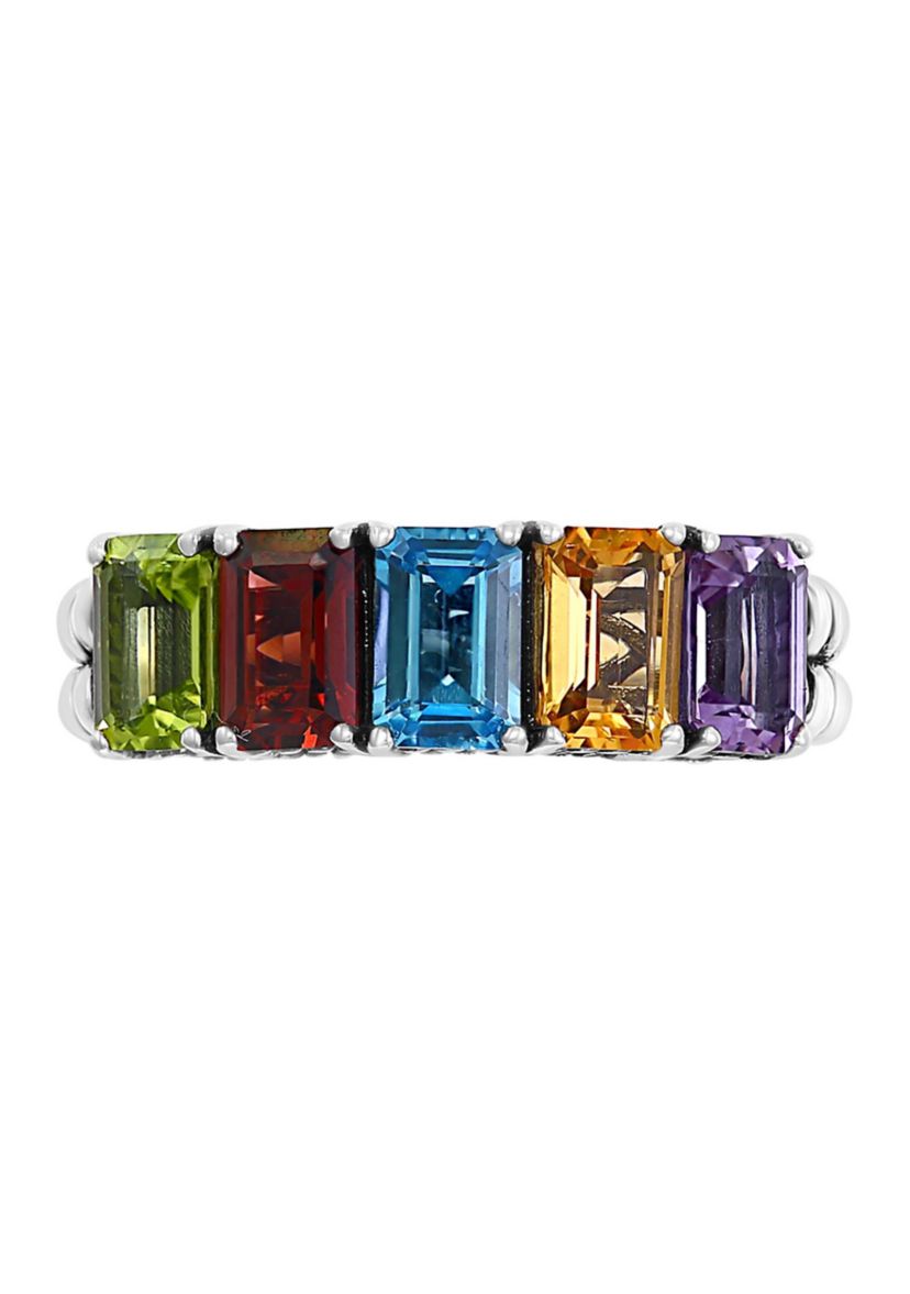 4.2 ct. t.w. Multi Gemstone Ring in Sterling Silver