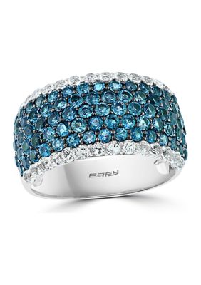 Effy 3.5 Ct. T.w. Blue And White Topaz Ring In Sterling Silver, 7 -  0617892763809