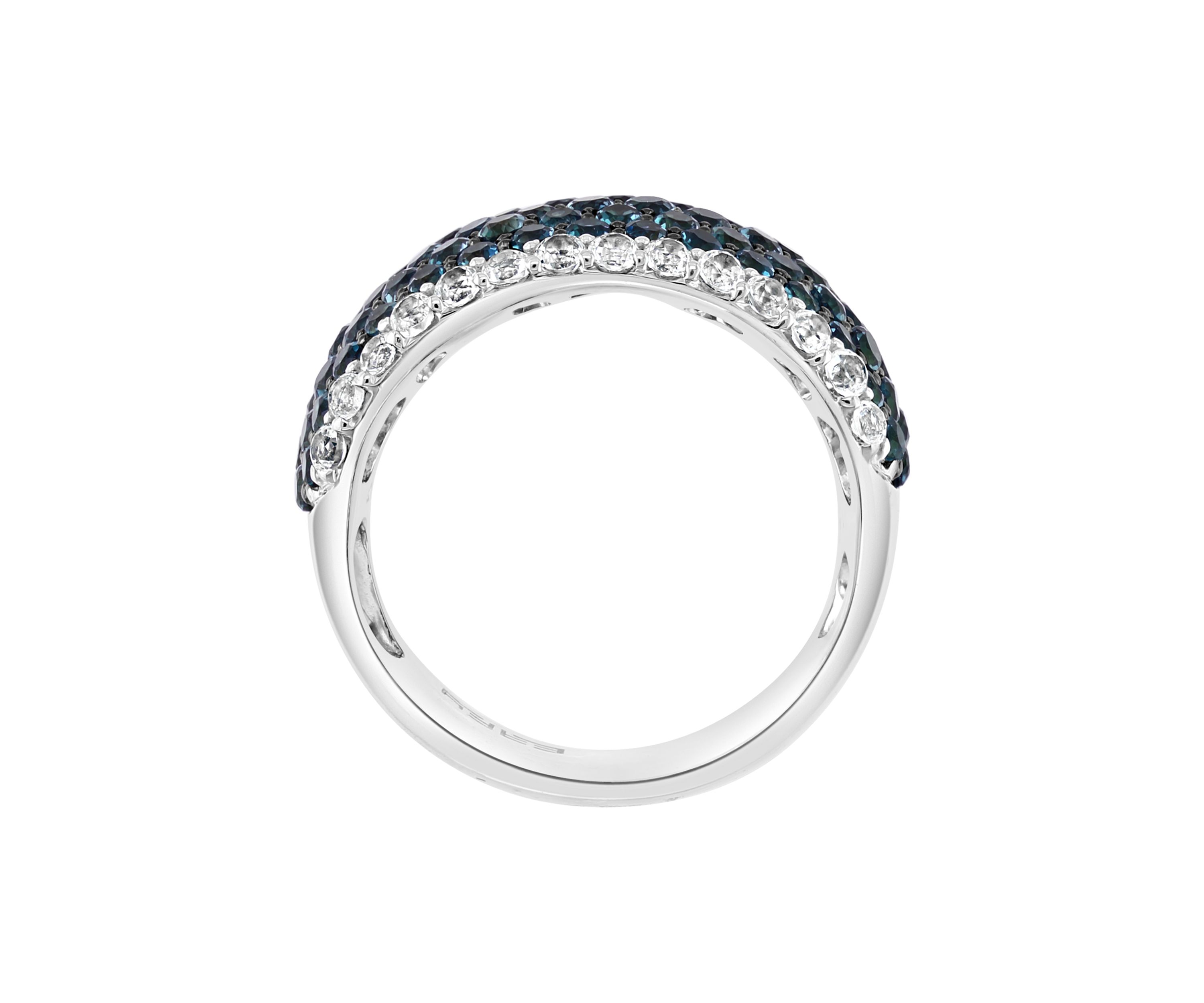 3.5 ct. t.w. Blue and White Topaz Ring in Sterling Silver 