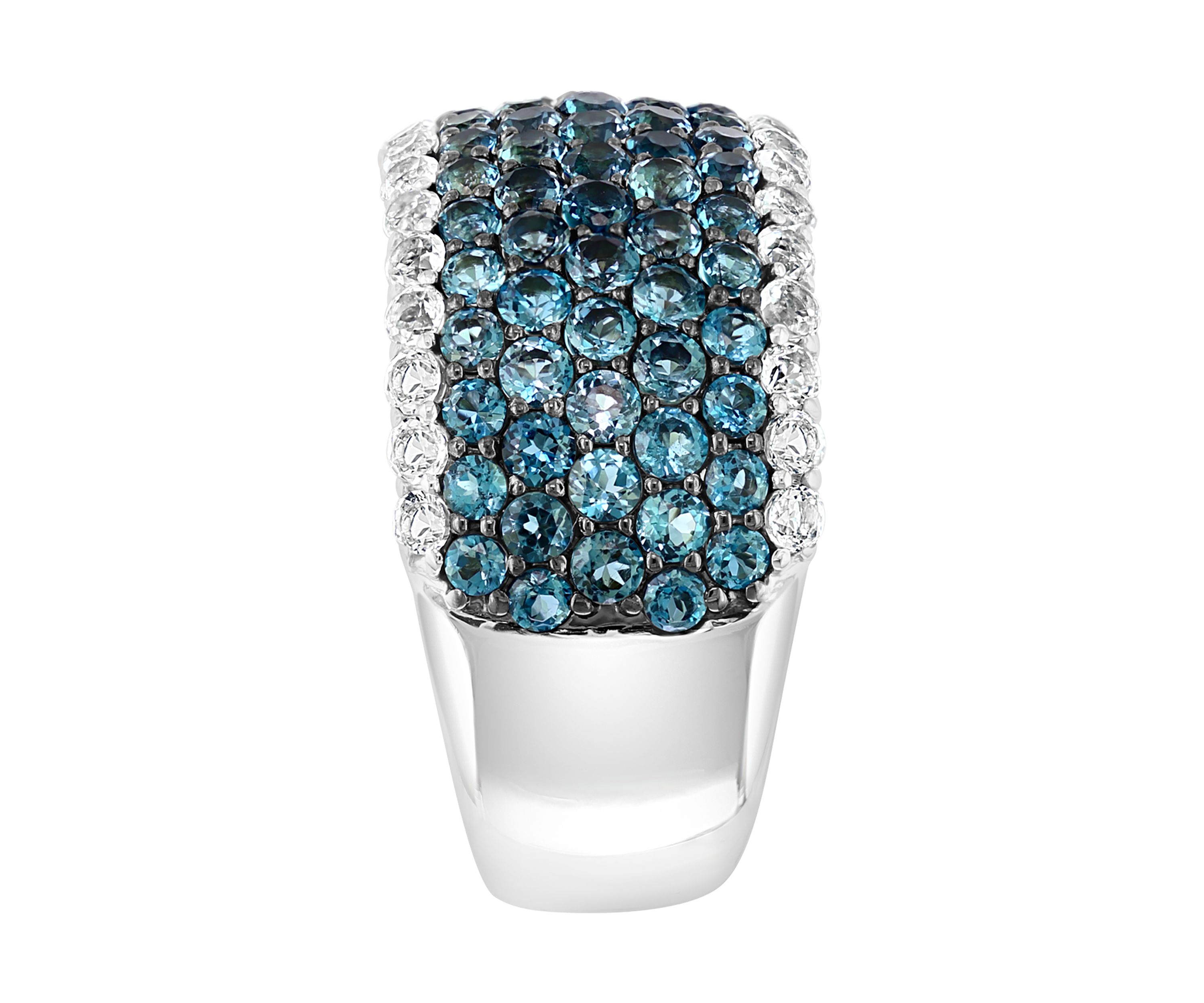 3.5 ct. t.w. Blue and White Topaz Ring in Sterling Silver 