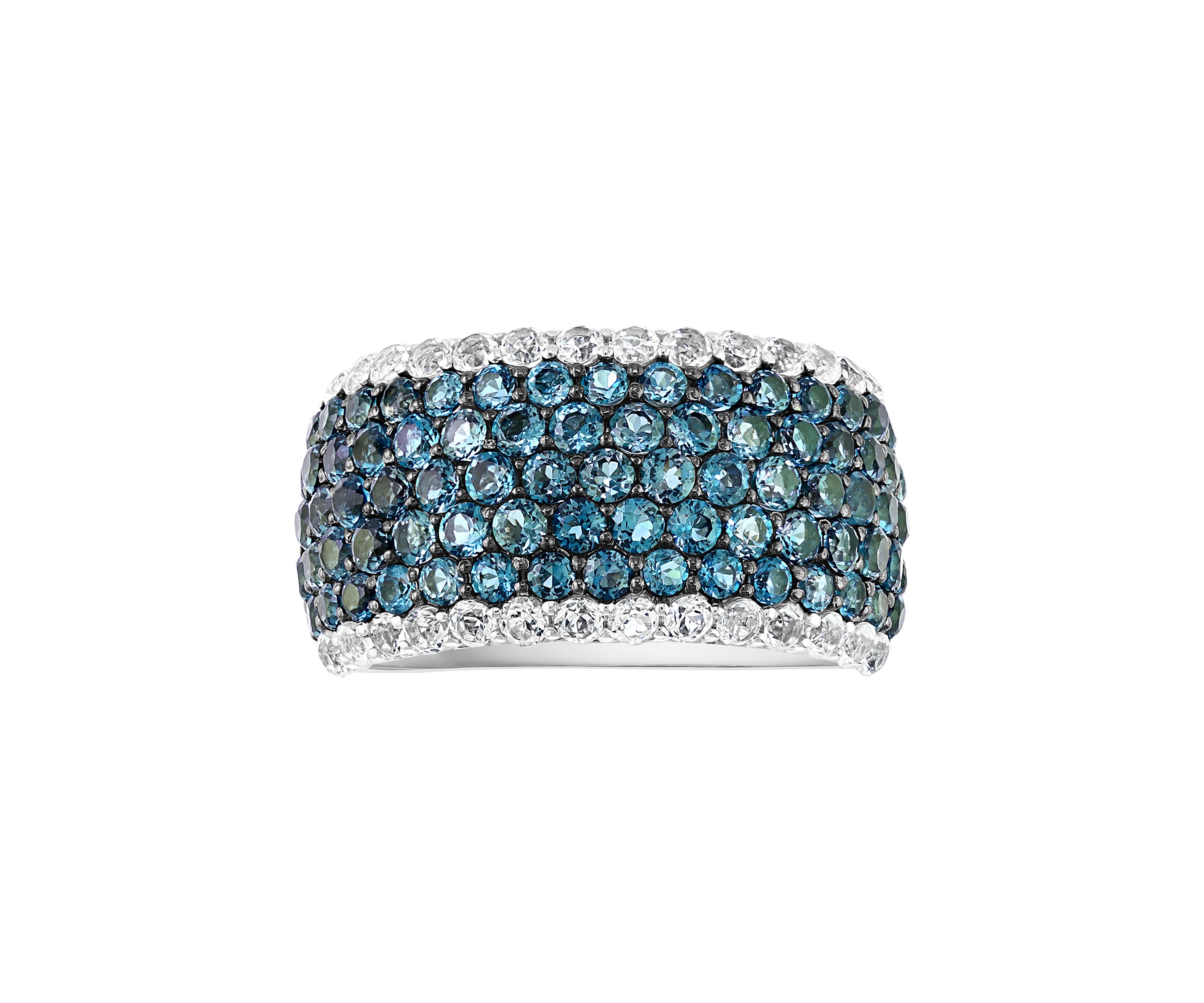 3.5 ct. t.w. Blue and White Topaz Ring in Sterling Silver 