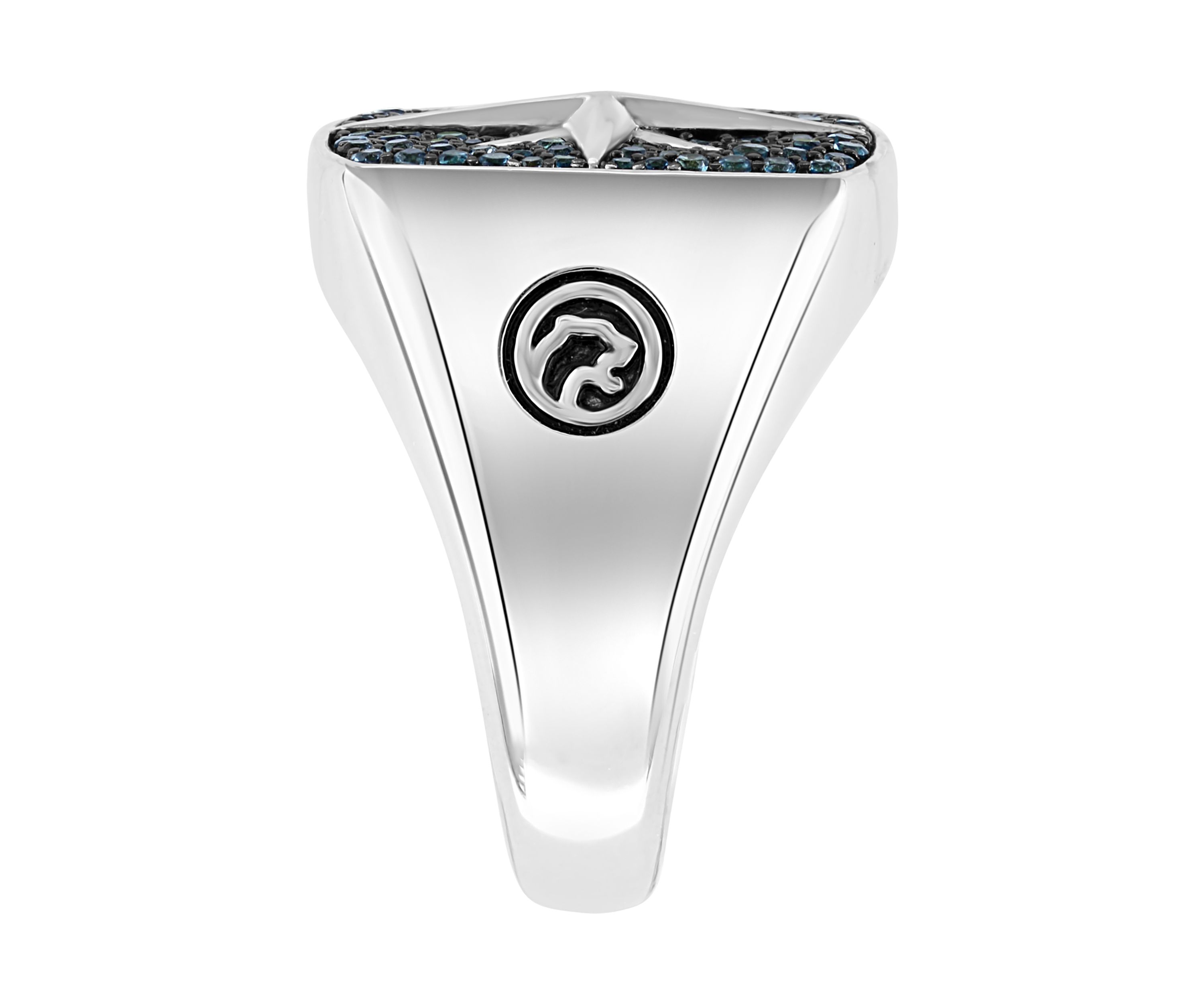 Mens 3/4 ct. t.w. London Blue Topaz Star Ring in Sterling Silver