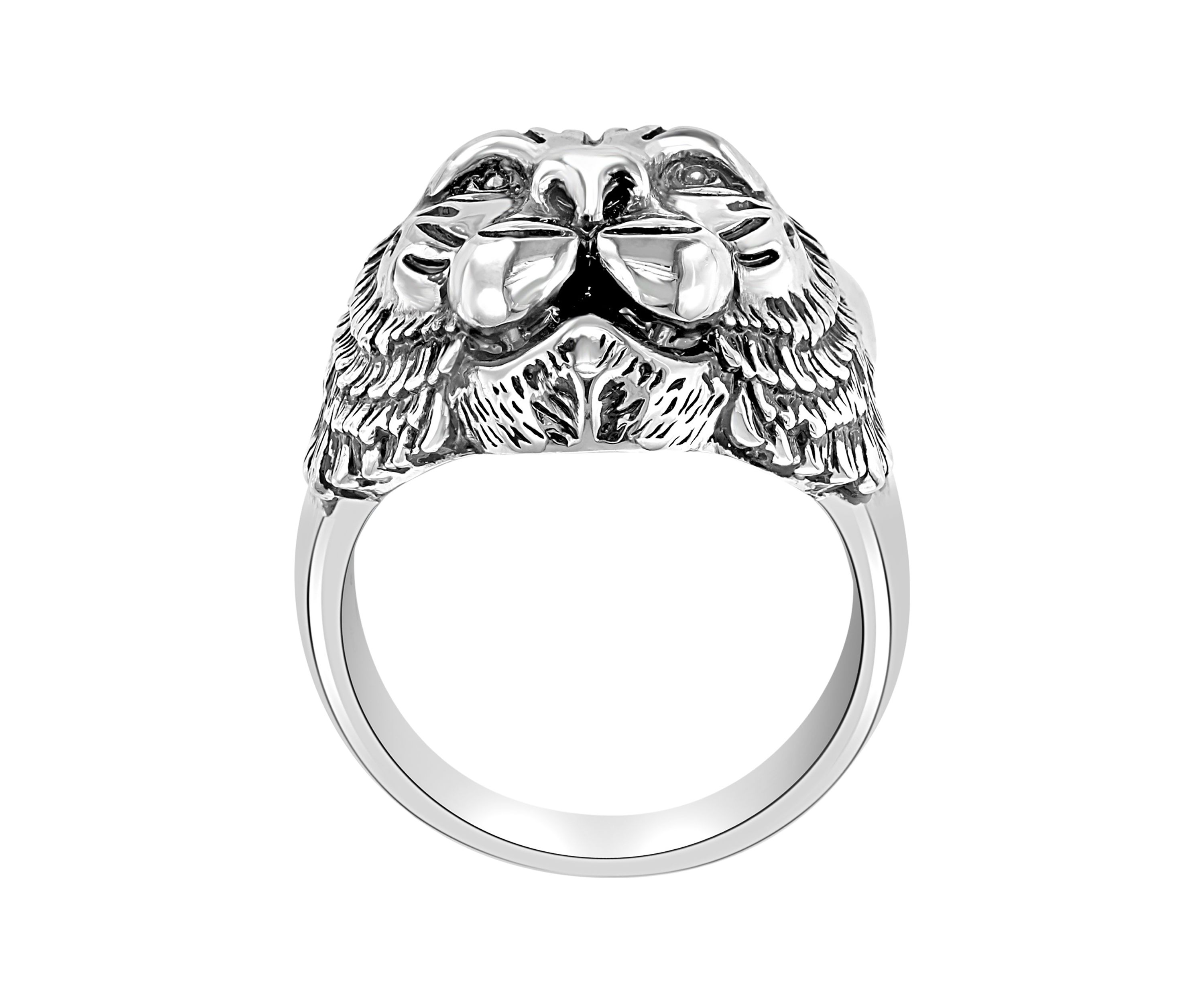 Mens Sterling Silver Tiger Ring 