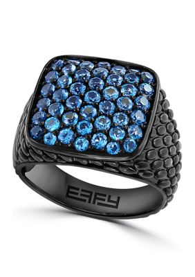 Effy Men's 2.4 Ct. T.w. London Blue Topaz Ring In Sterling Silver