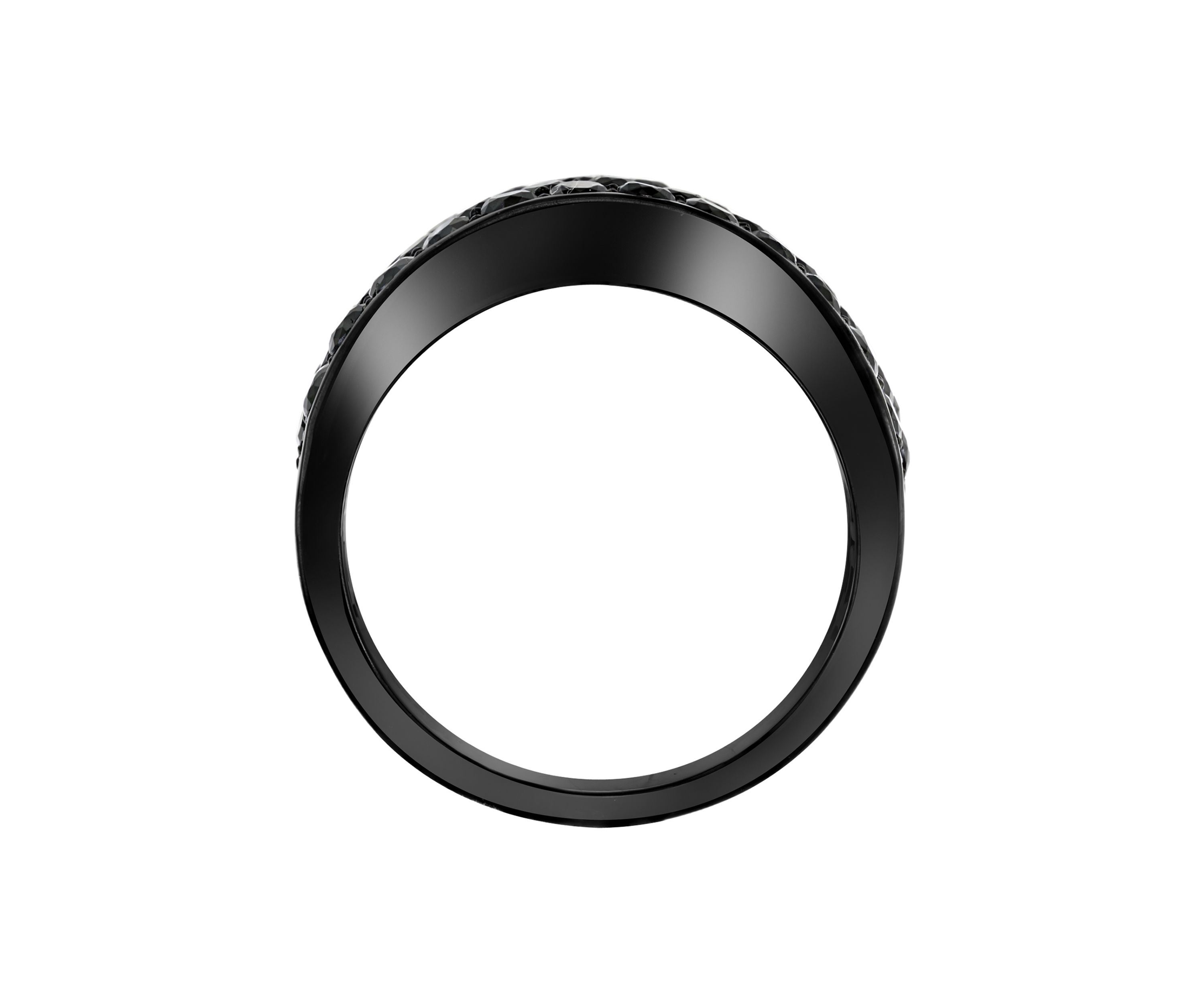 Mens Sterling Silver Black Spinel Ring 