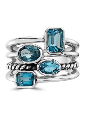 Effy Sterling Silver Blue Topaz and London Blue Topaz Ring -  5400451IRS0S829LS