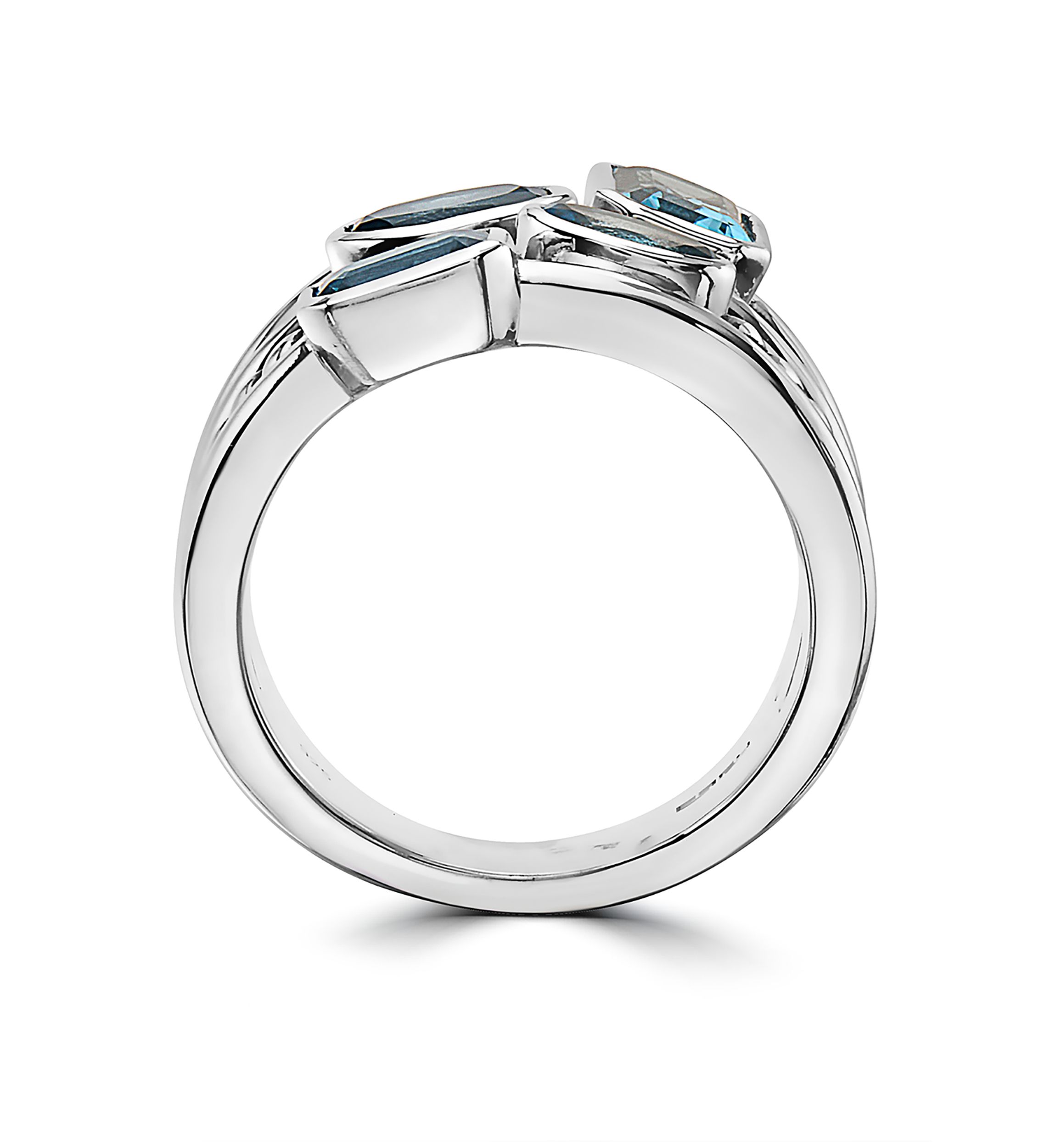 Sterling Silver Blue Topaz and London Blue Topaz Ring