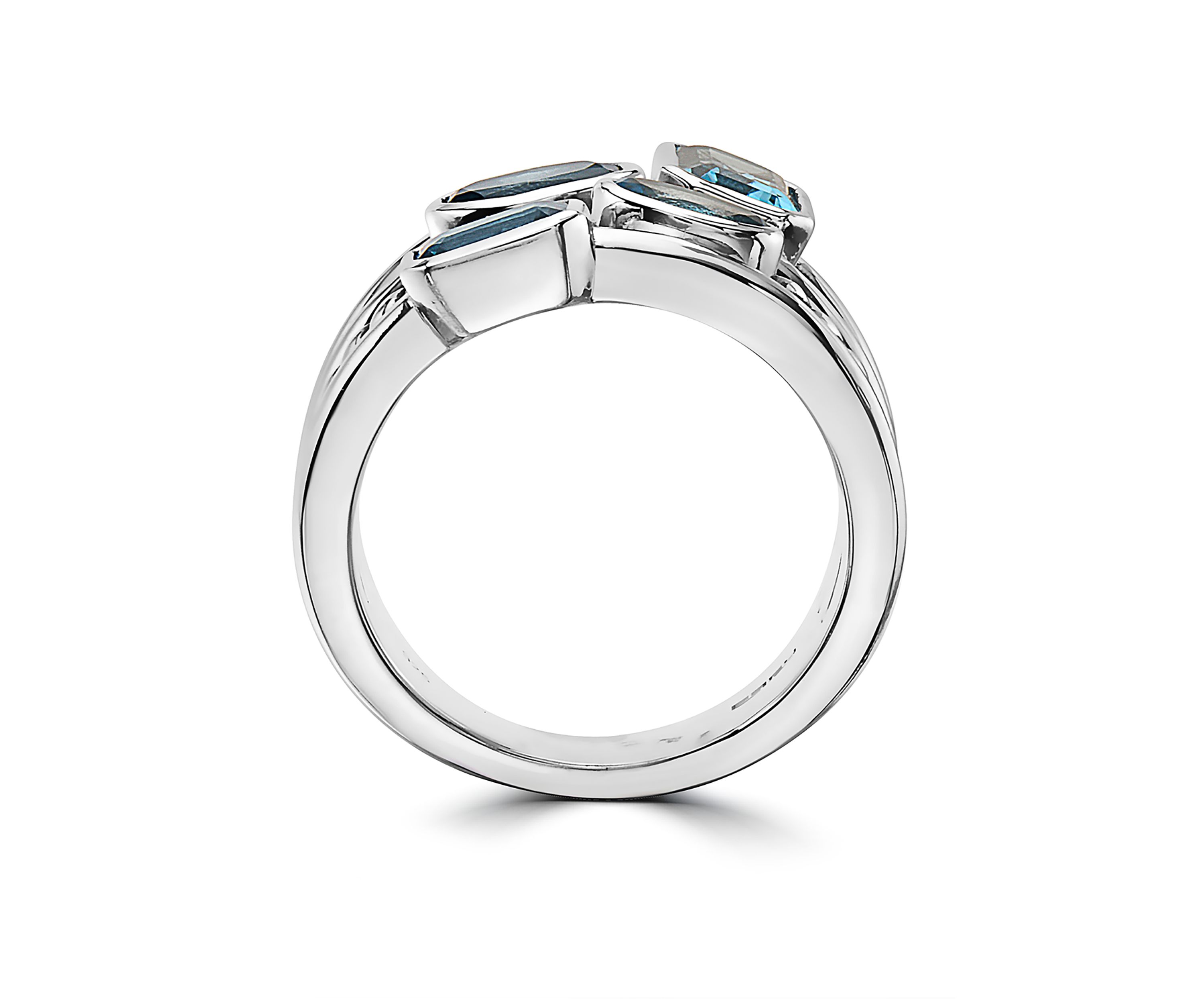 Sterling Silver Blue Topaz and London Blue Topaz Ring