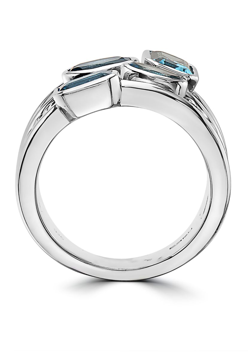 Sterling Silver Blue Topaz and London Blue Topaz Ring
