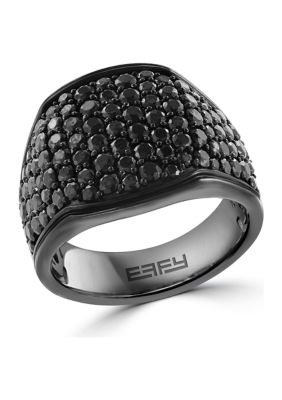 Effy Men's 3.96 Ct. T.w. Black Spinel Ring In Sterling Silver, 10 -  0617892786716
