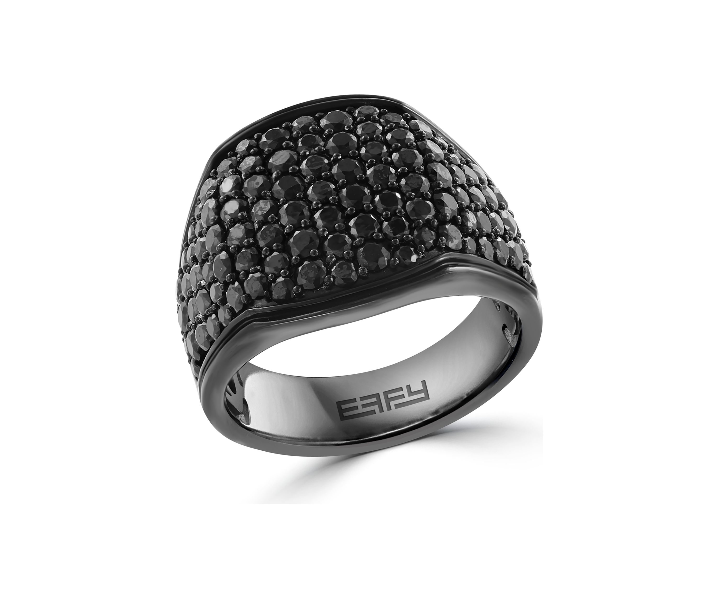Mens 3.96 ct. t.w. Black Spinel Ring in Sterling Silver 