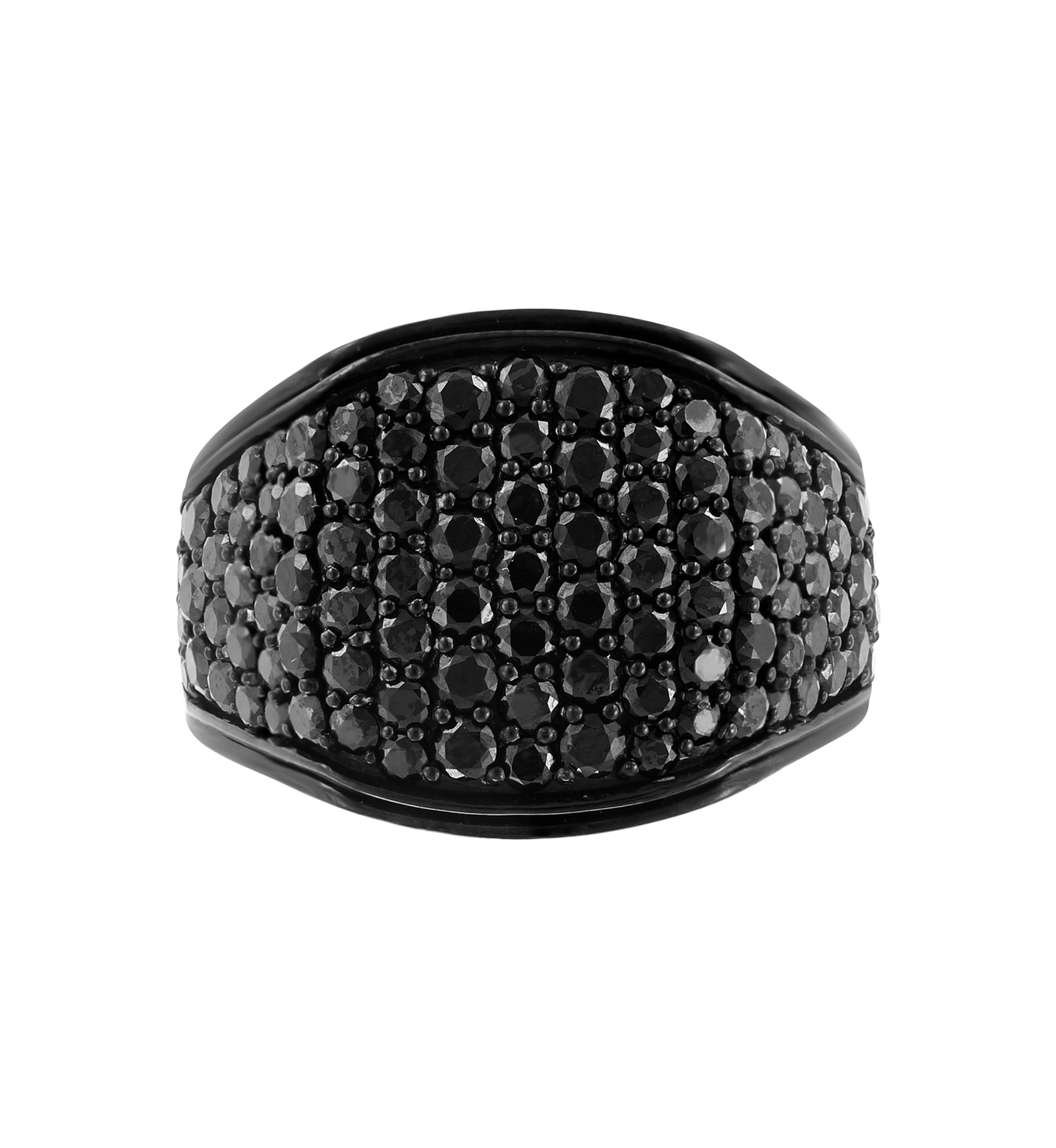 Mens 3.96 ct. t.w. Black Spinel Ring in Sterling Silver 