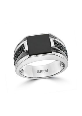 Effy Men's Onyx and Black Spinel Ring in Sterling Silver