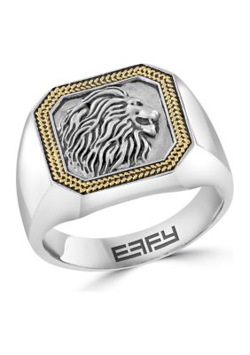 Effy Men's Lion Ring In Gold Over Sterling Silver