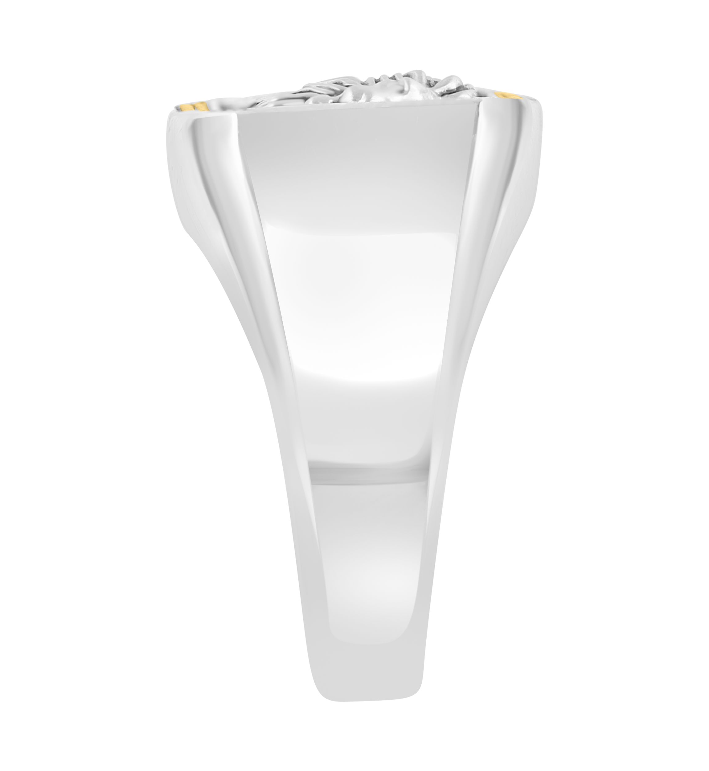 Mens Lion Ring in Gold Over Sterling Silver