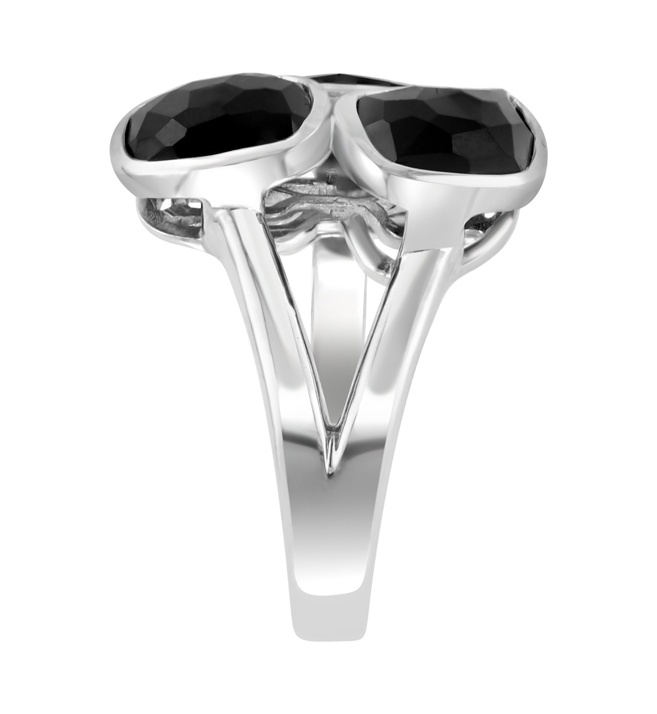 Onyx Cluster Ring in Sterling Silver