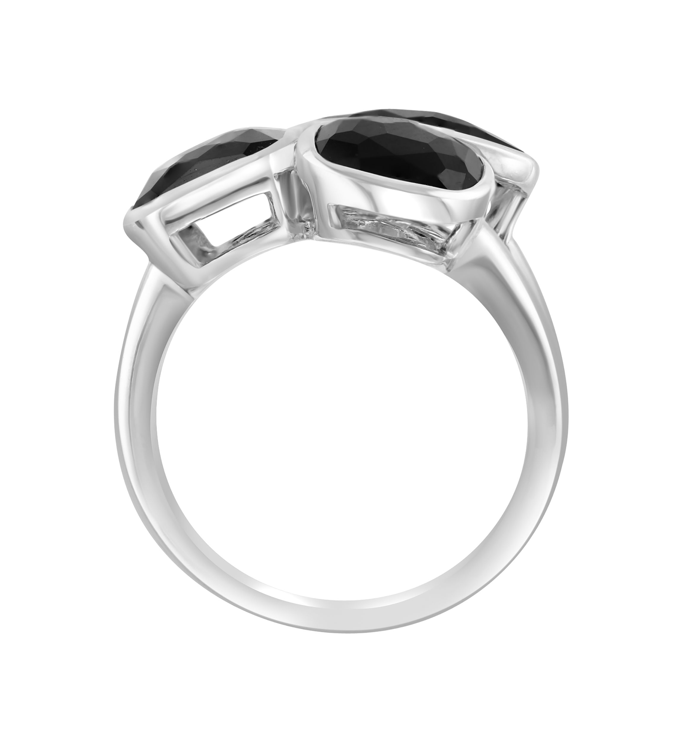 Onyx Cluster Ring in Sterling Silver