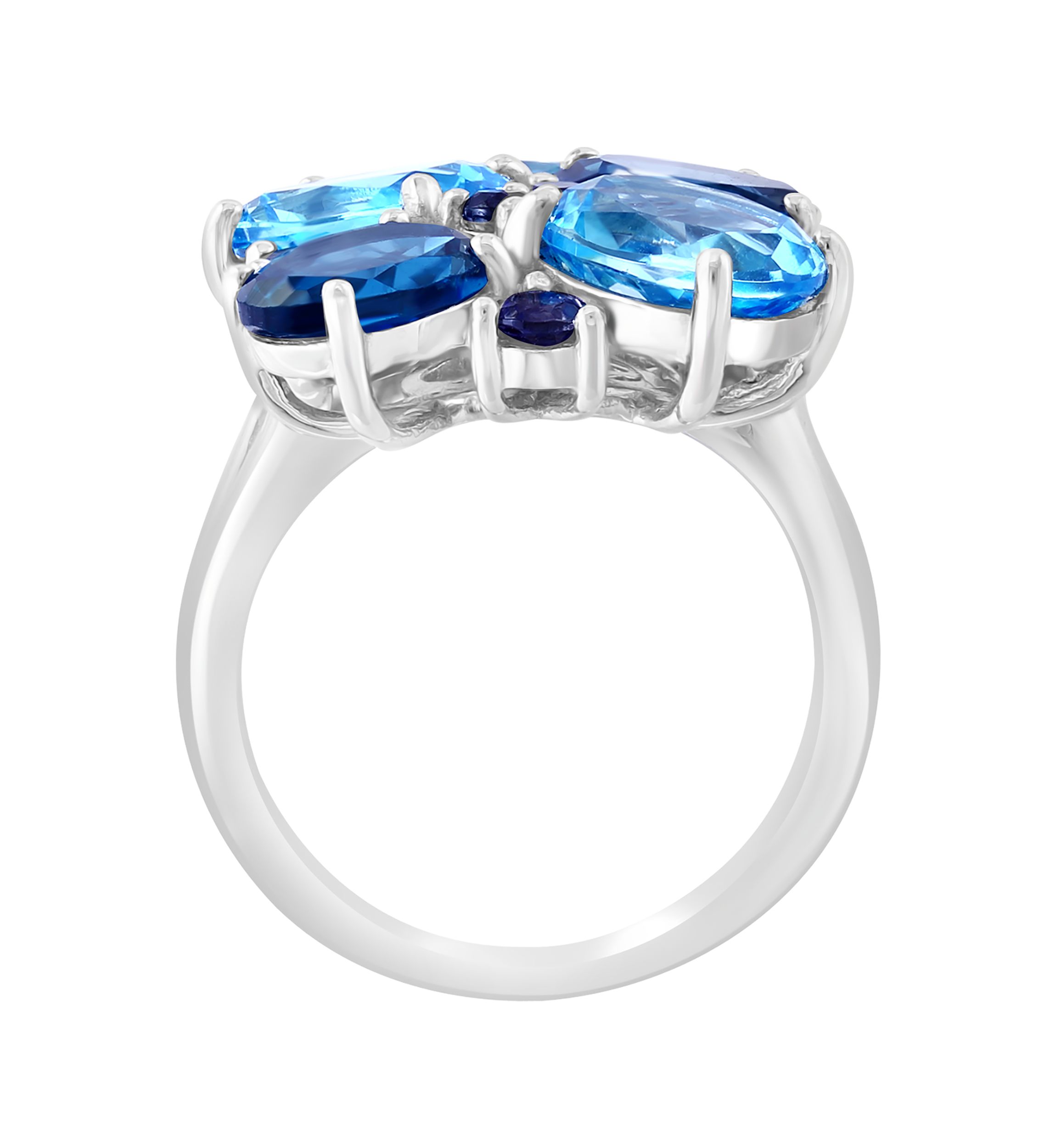 Iolite, Blue Topaz, London Blue Topaz Ring in 925 Sterling Silver