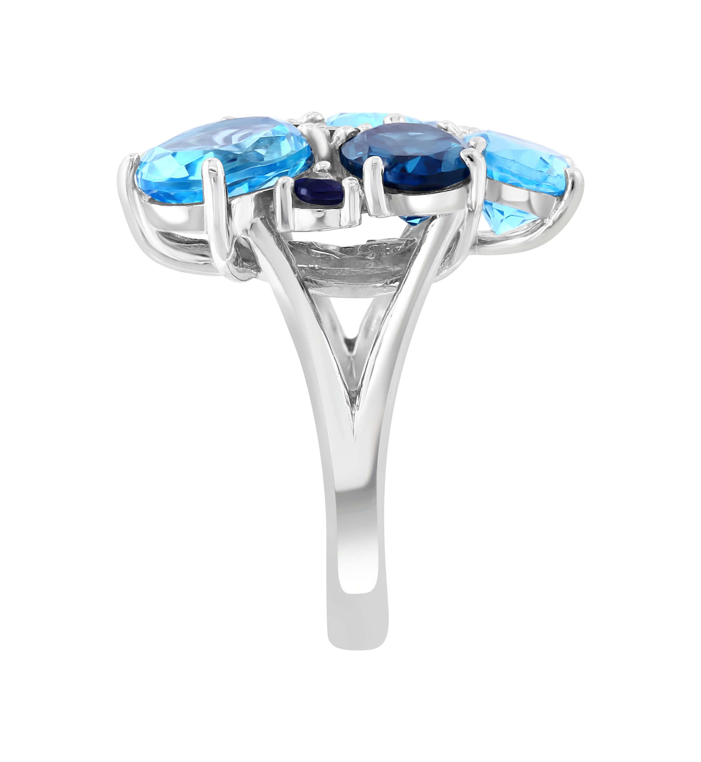 Iolite, Blue Topaz, London Blue Topaz Ring in 925 Sterling Silver