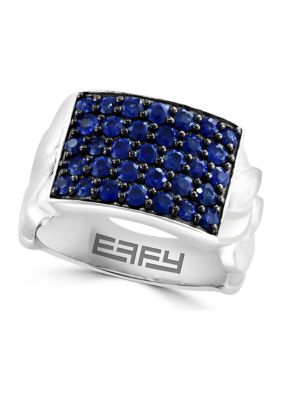 Effy Men's Sapphire Ring In Sterling Silver