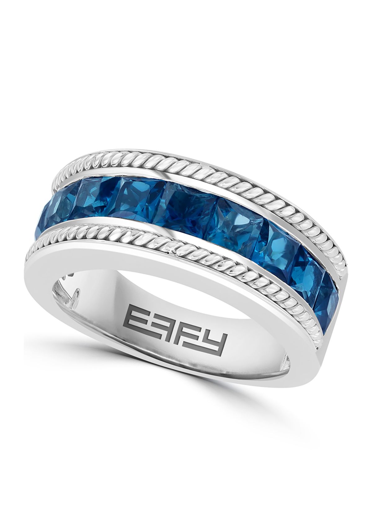 Mens 925 Sterling Silver London Blue Topaz Ring 