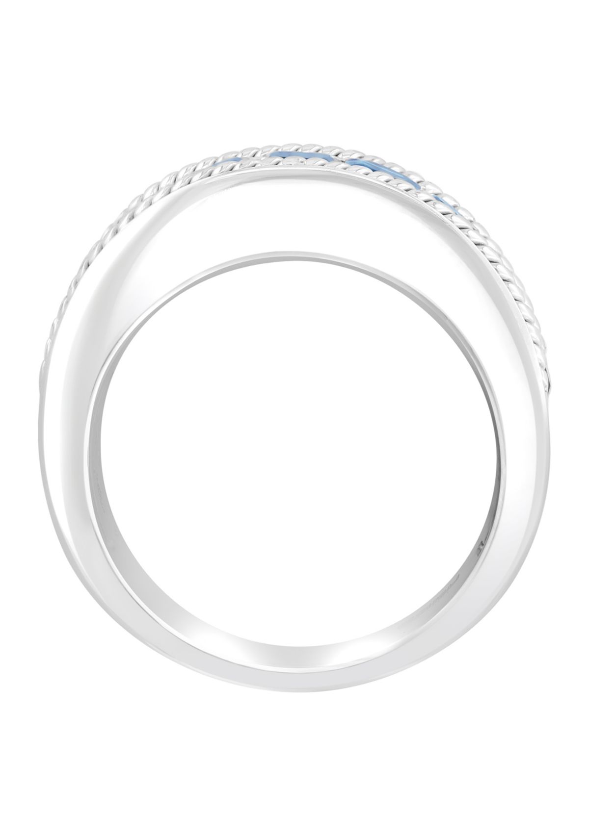 Mens 925 Sterling Silver London Blue Topaz Ring 