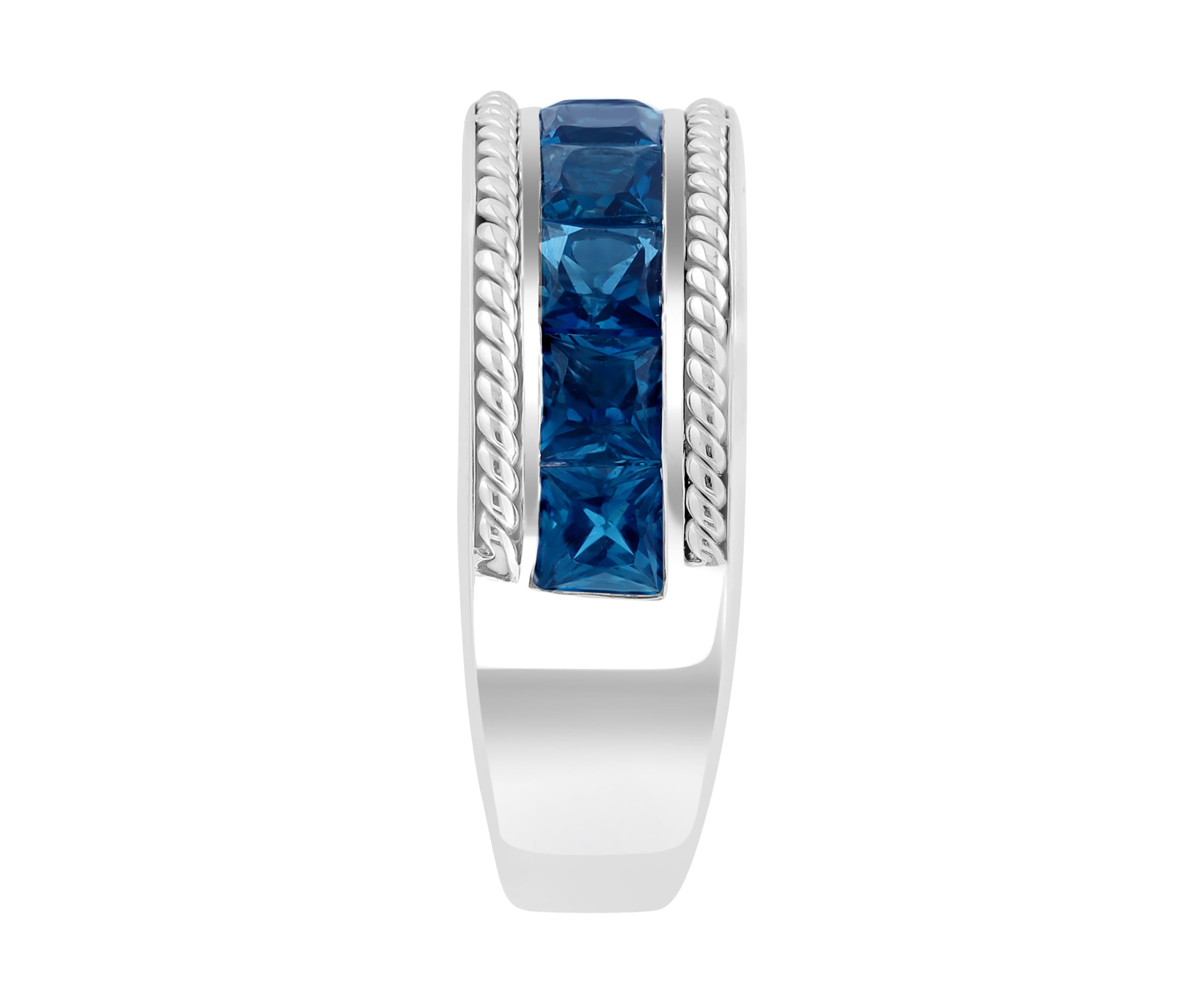 Mens 925 Sterling Silver London Blue Topaz Ring 