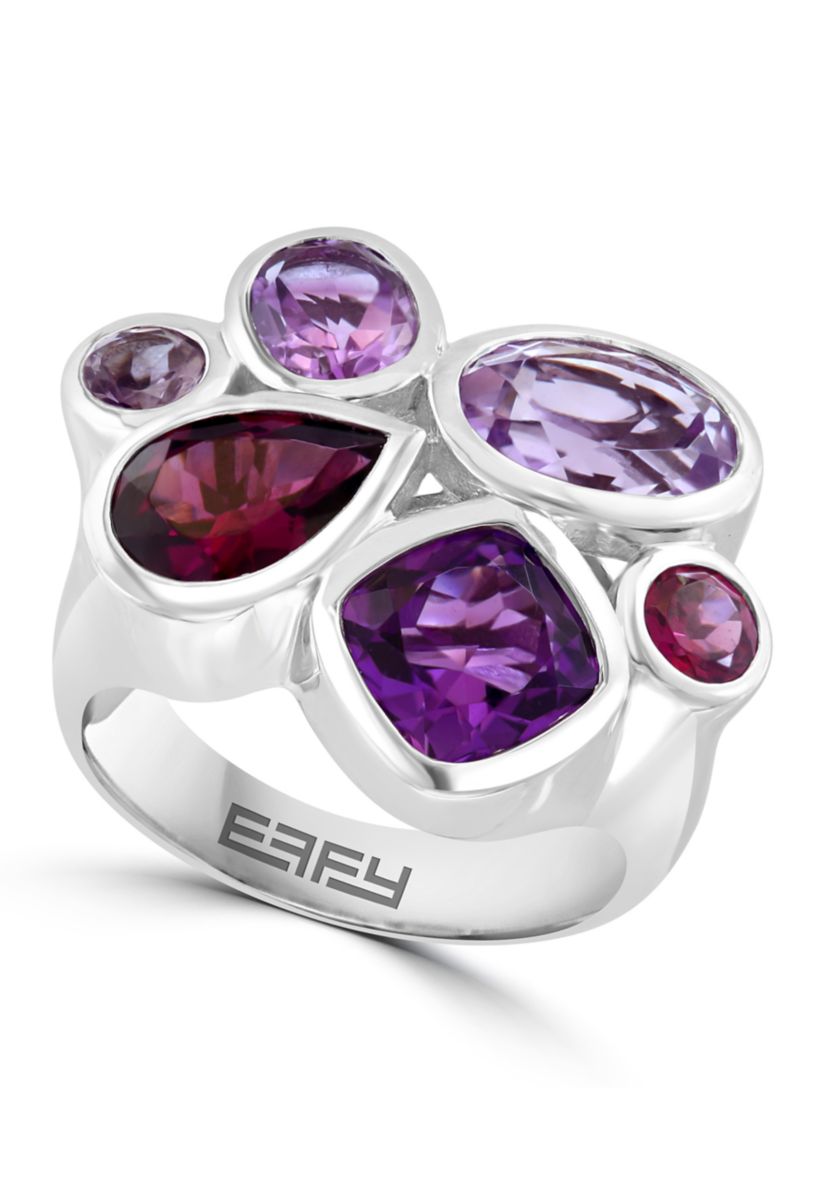 9.2 ct. t.w. Multi Gemstone Ring in Sterling Silver