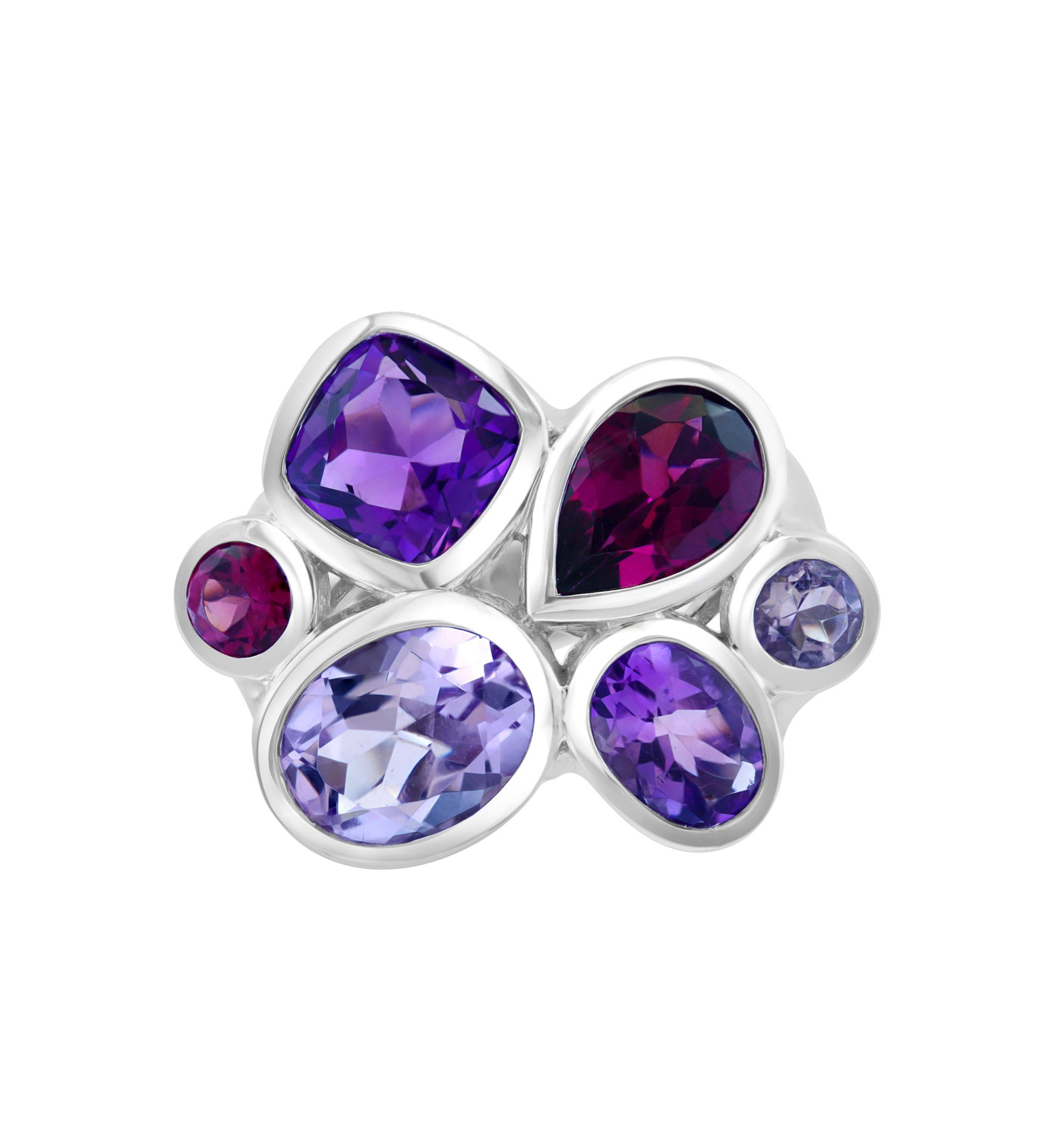 9.2 ct. t.w. Multi Gemstone Ring in Sterling Silver