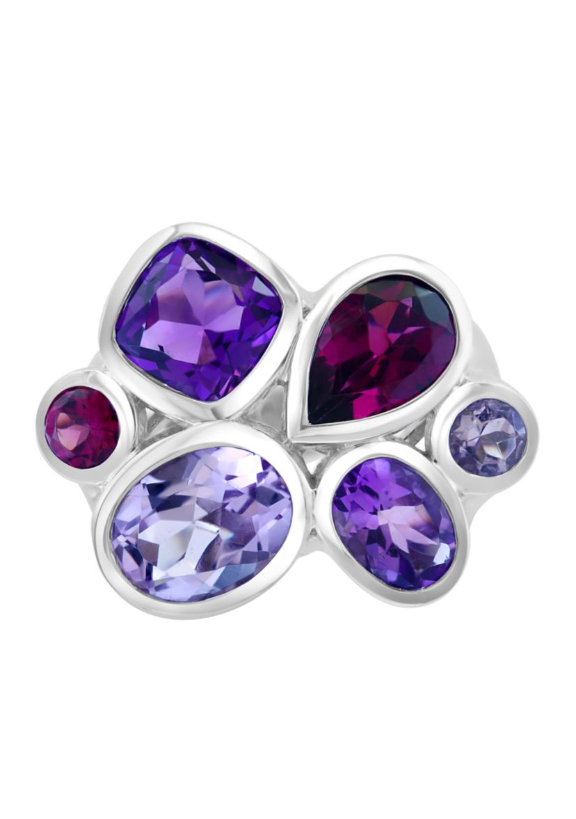 9.2 ct. t.w. Multi Gemstone Ring in Sterling Silver