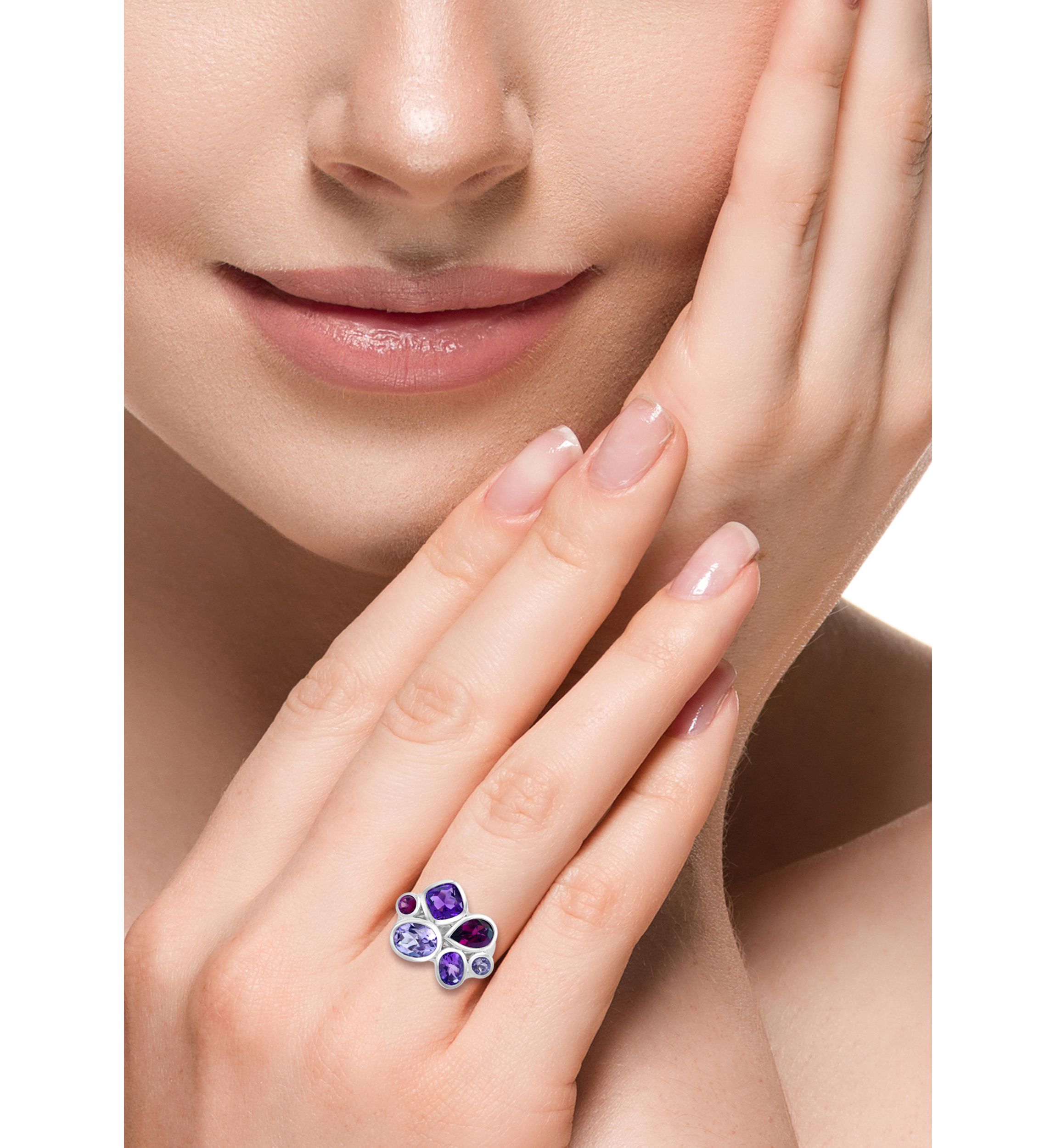 9.2 ct. t.w. Multi Gemstone Ring in Sterling Silver