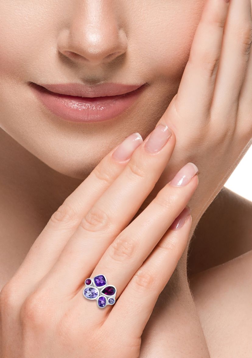 9.2 ct. t.w. Multi Gemstone Ring in Sterling Silver