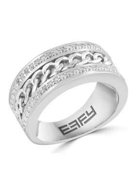 Effy Men's White Topaz Ring In Sterling Silver