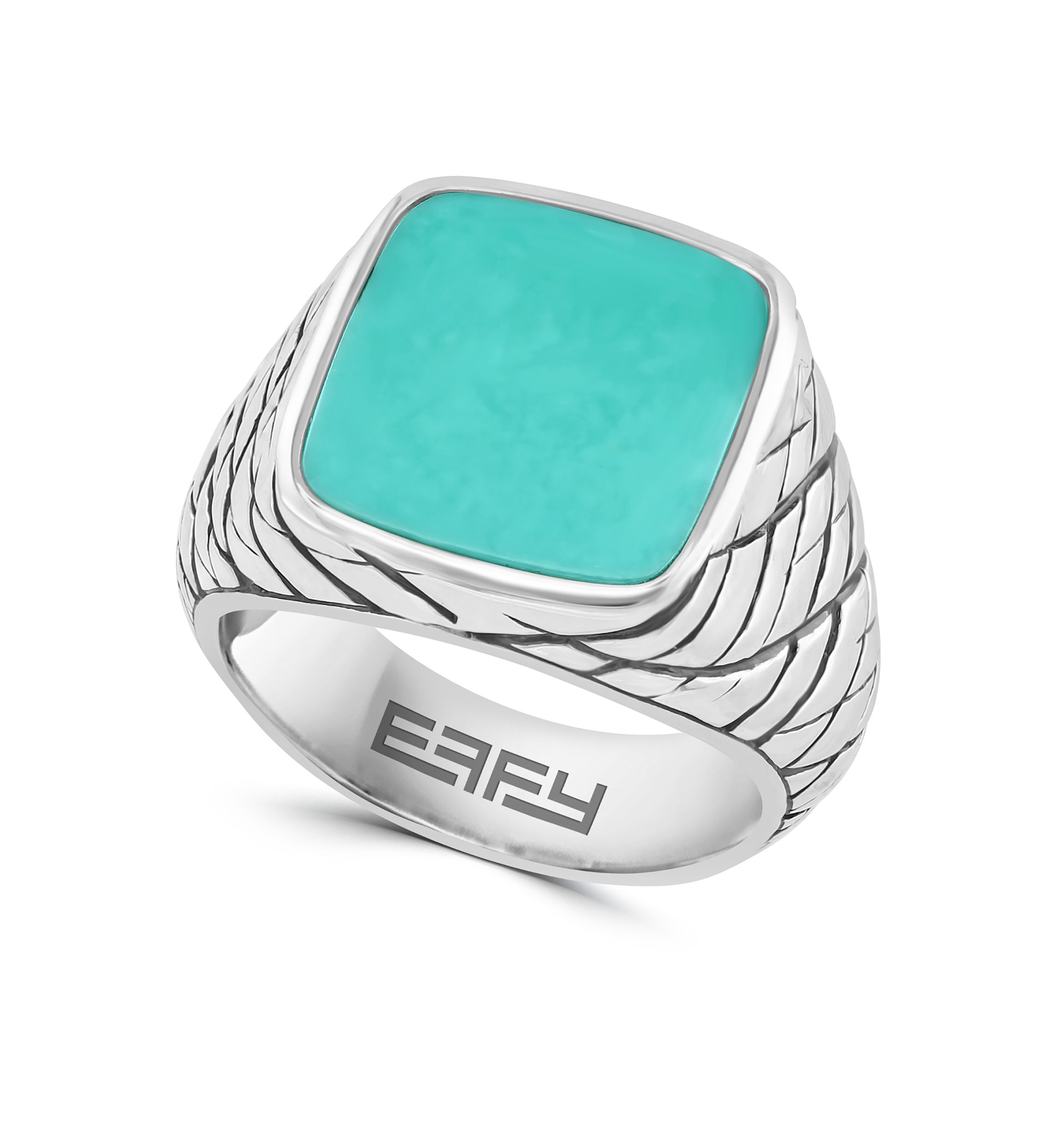 Mens Turquoise Ring in Sterling Silver