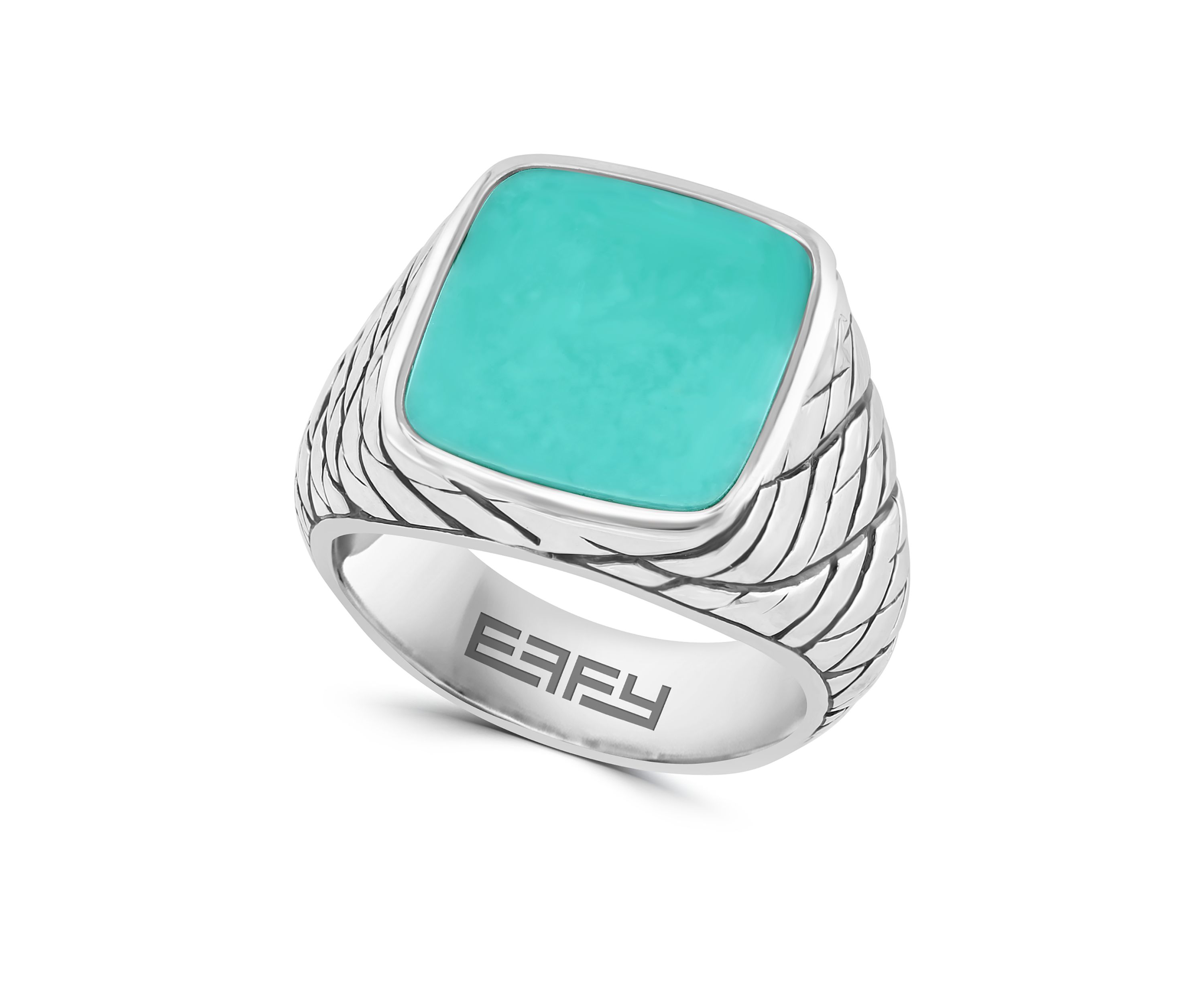 Mens Turquoise Ring in Sterling Silver