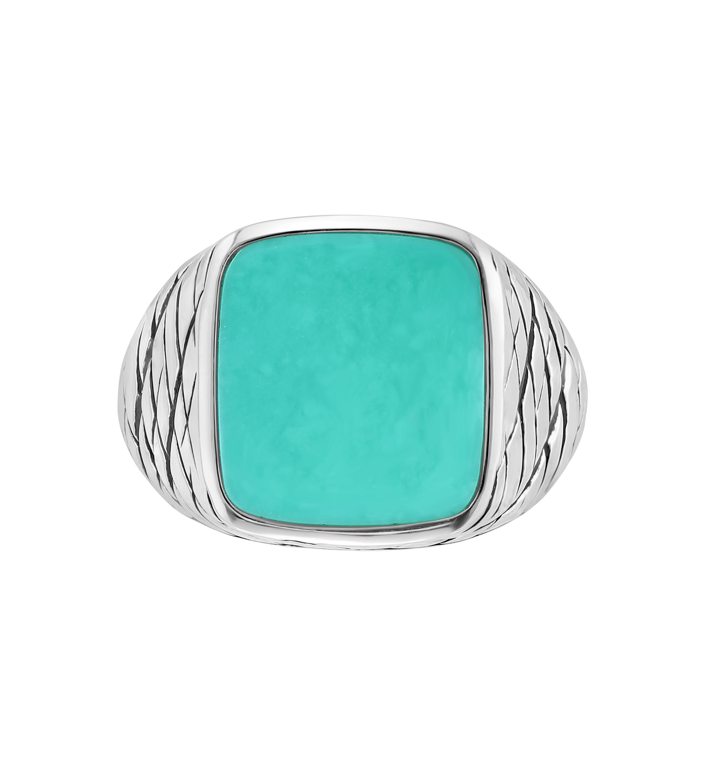 Mens Turquoise Ring in Sterling Silver