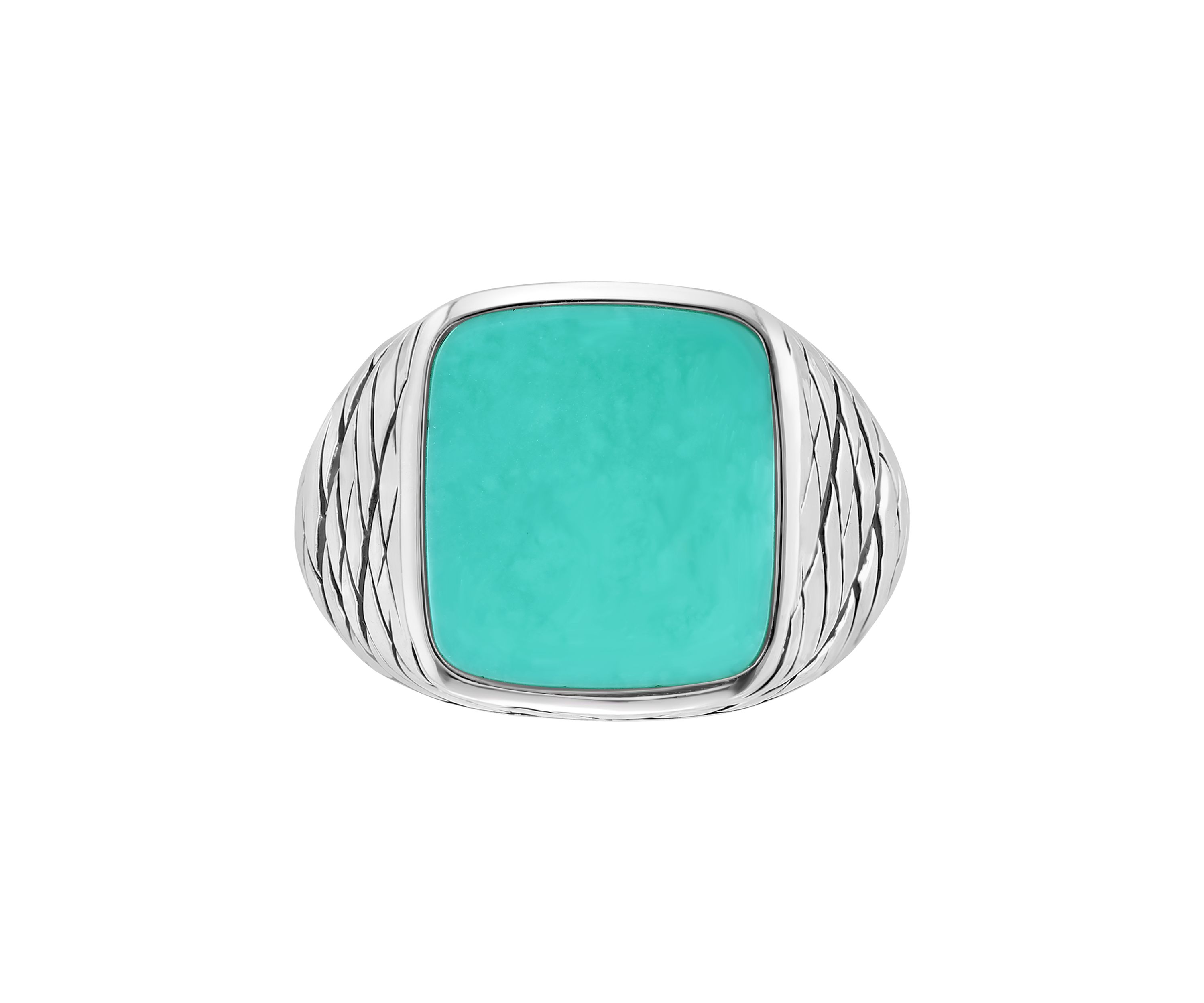 Mens Turquoise Ring in Sterling Silver