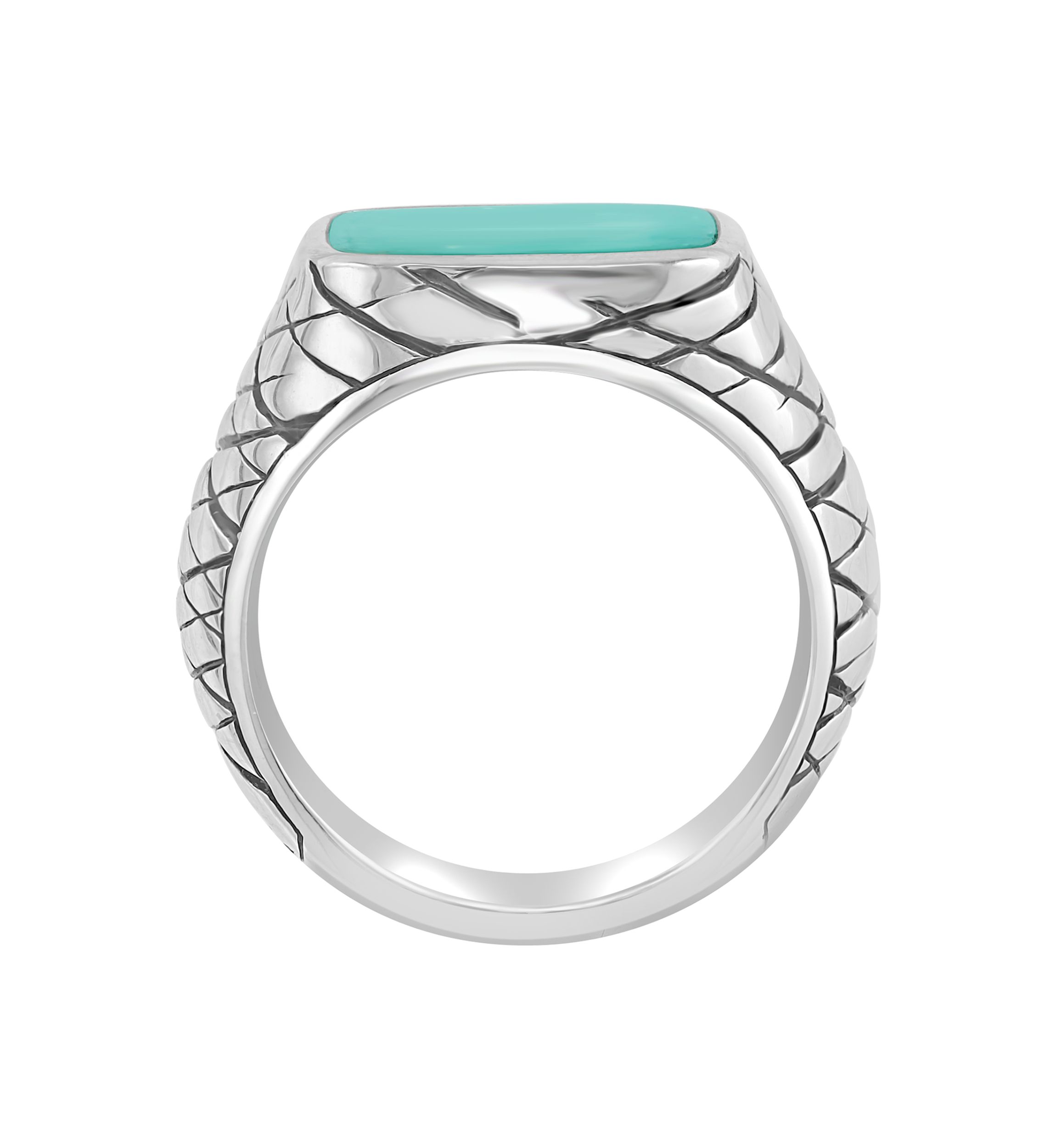 Mens Turquoise Ring in Sterling Silver